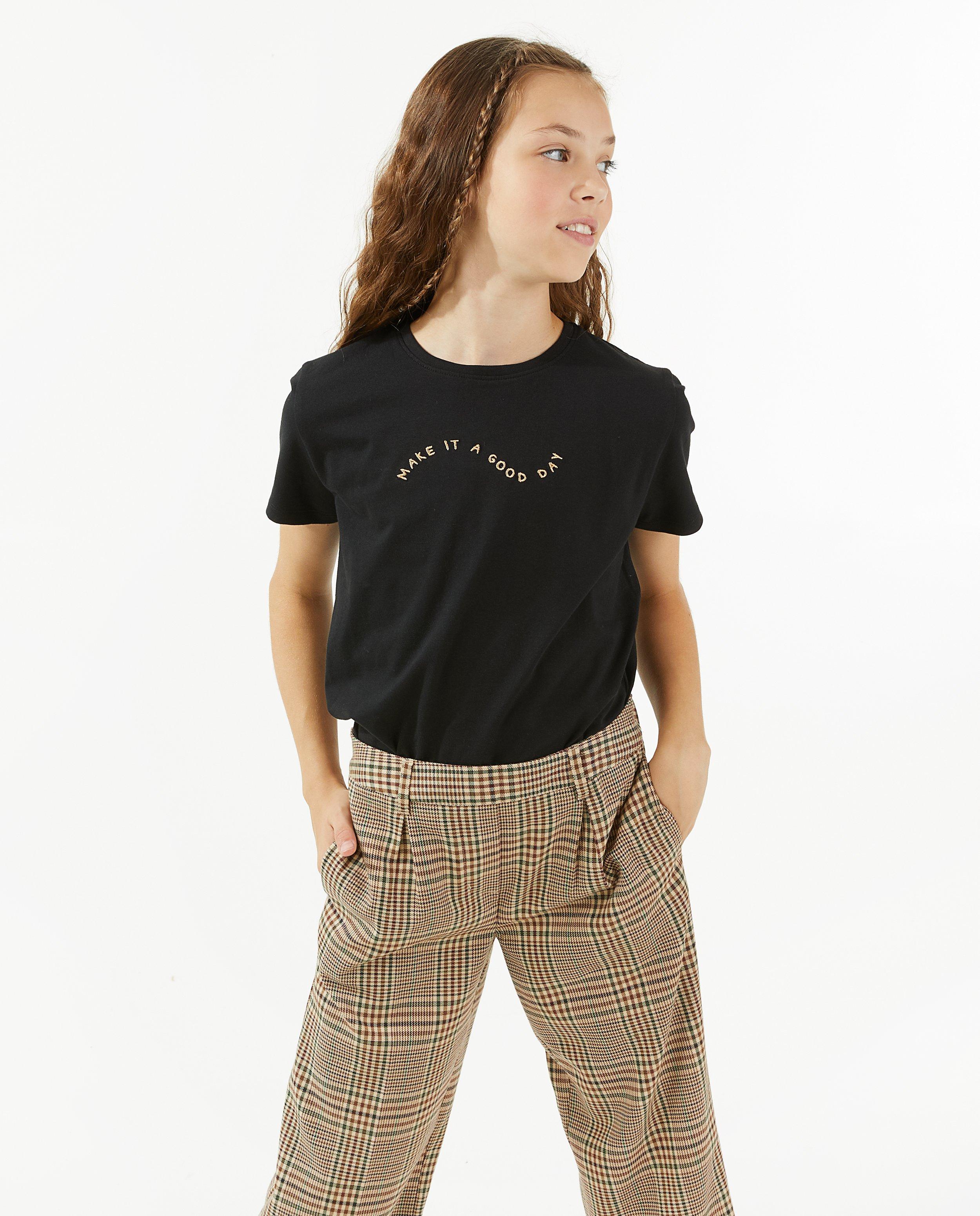 T-shirts - Zwart T-shirt met opschrift