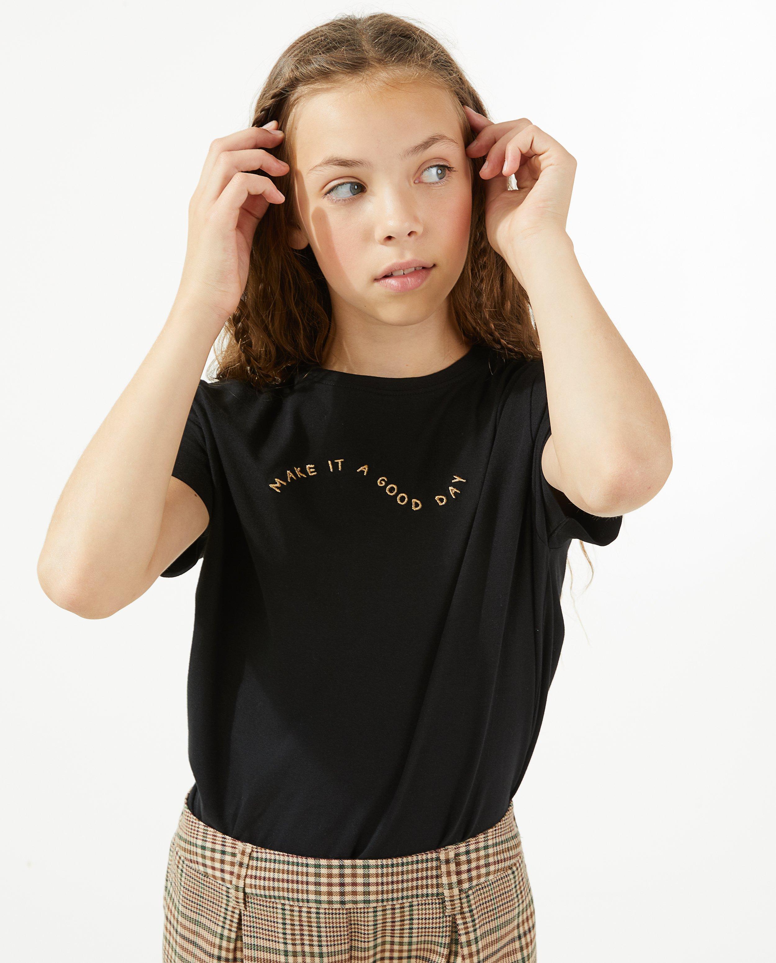 T-shirts - Zwart T-shirt met opschrift