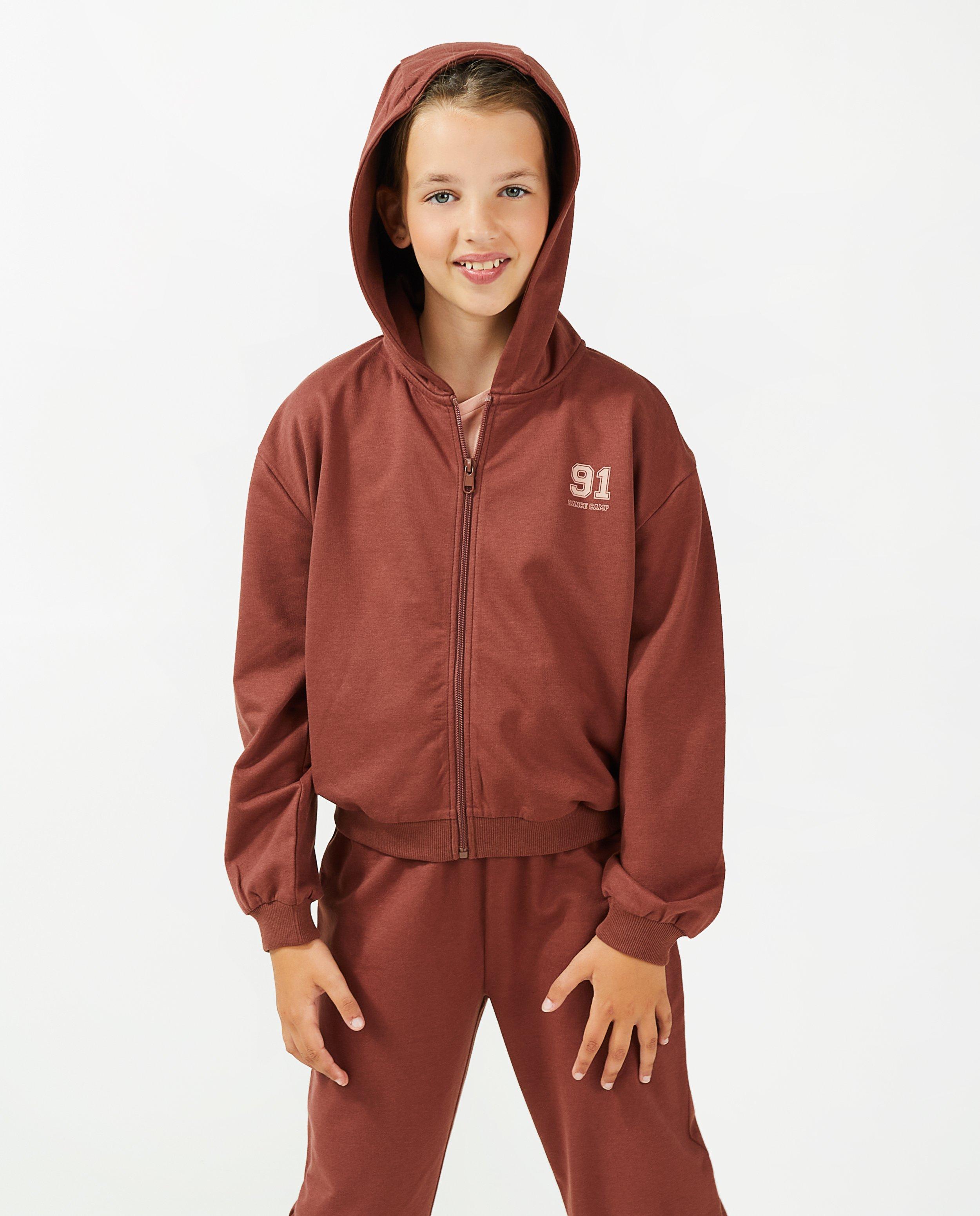 Cardigan - Bruin sweatvest met kap