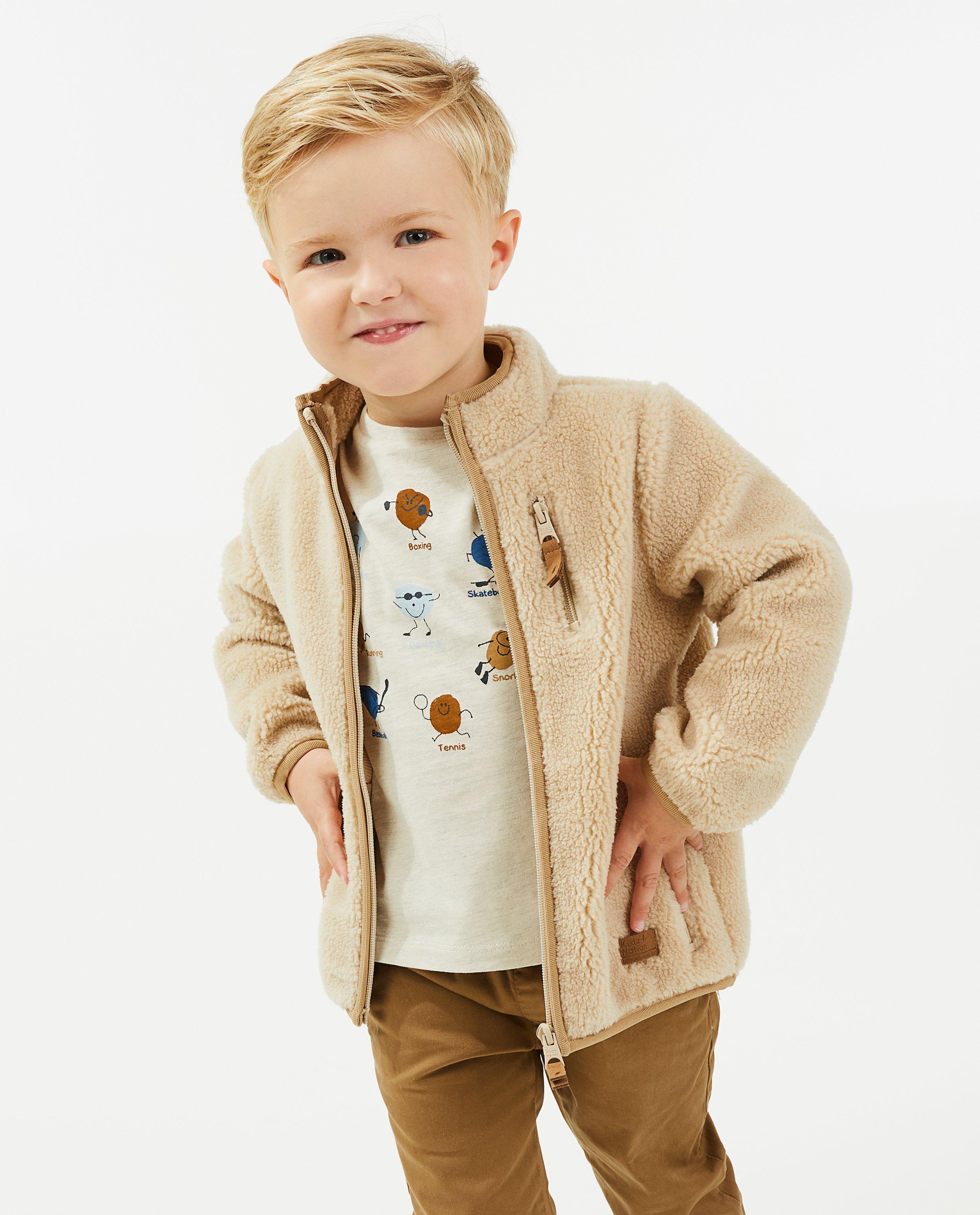 Cardigan - Ecru vest van teddy