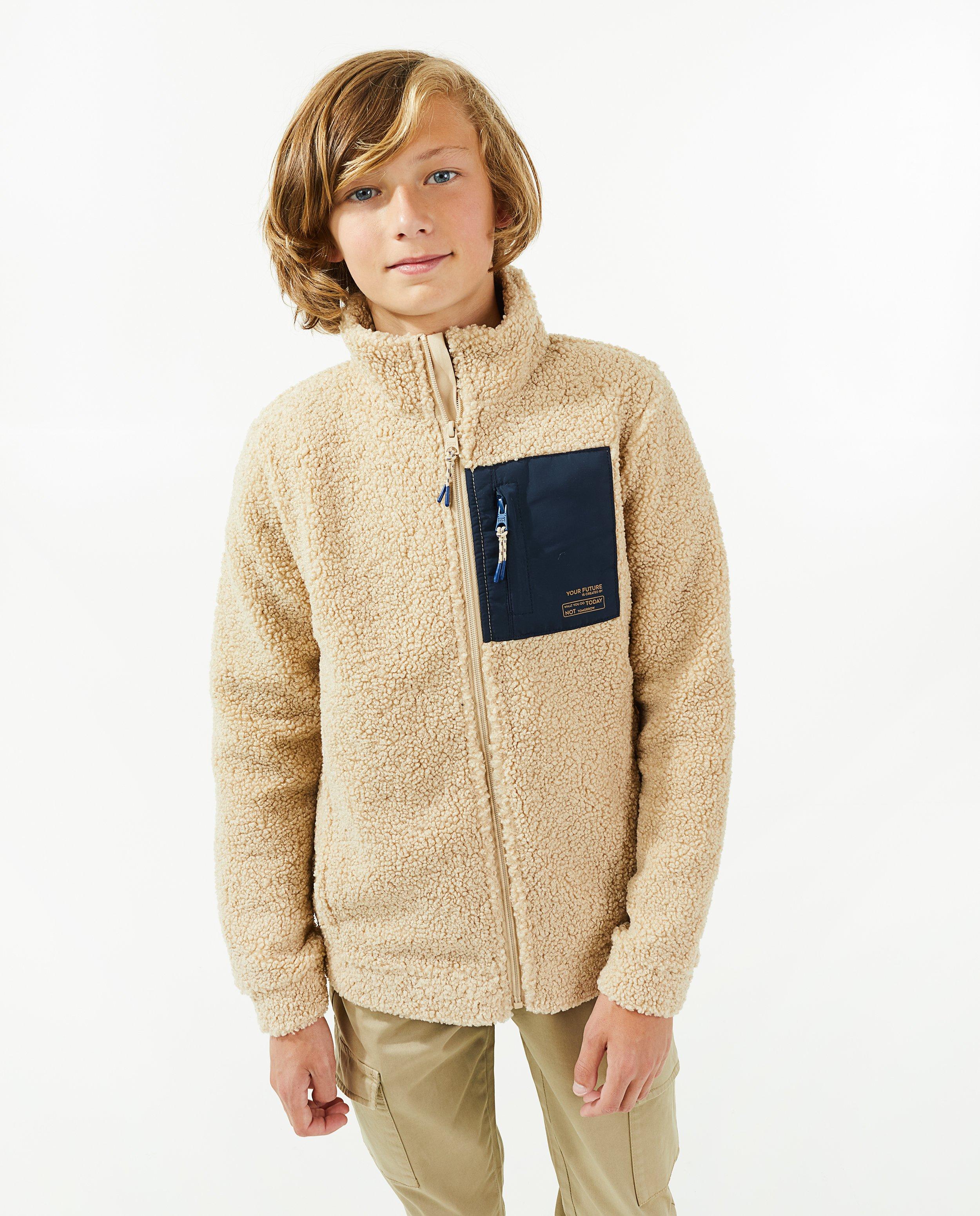 Cardigan - Beige vest van teddy