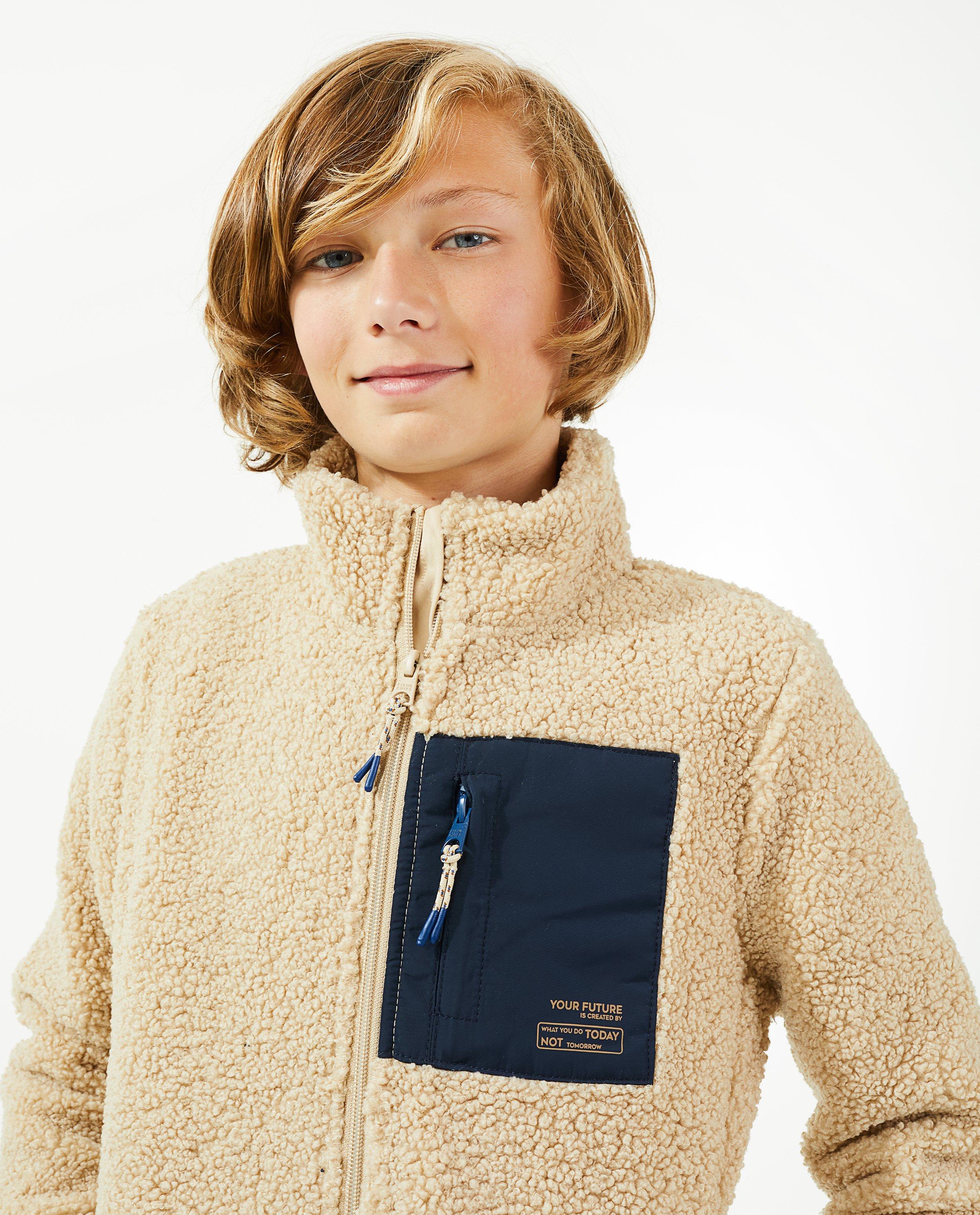 Cardigan - Beige vest van teddy