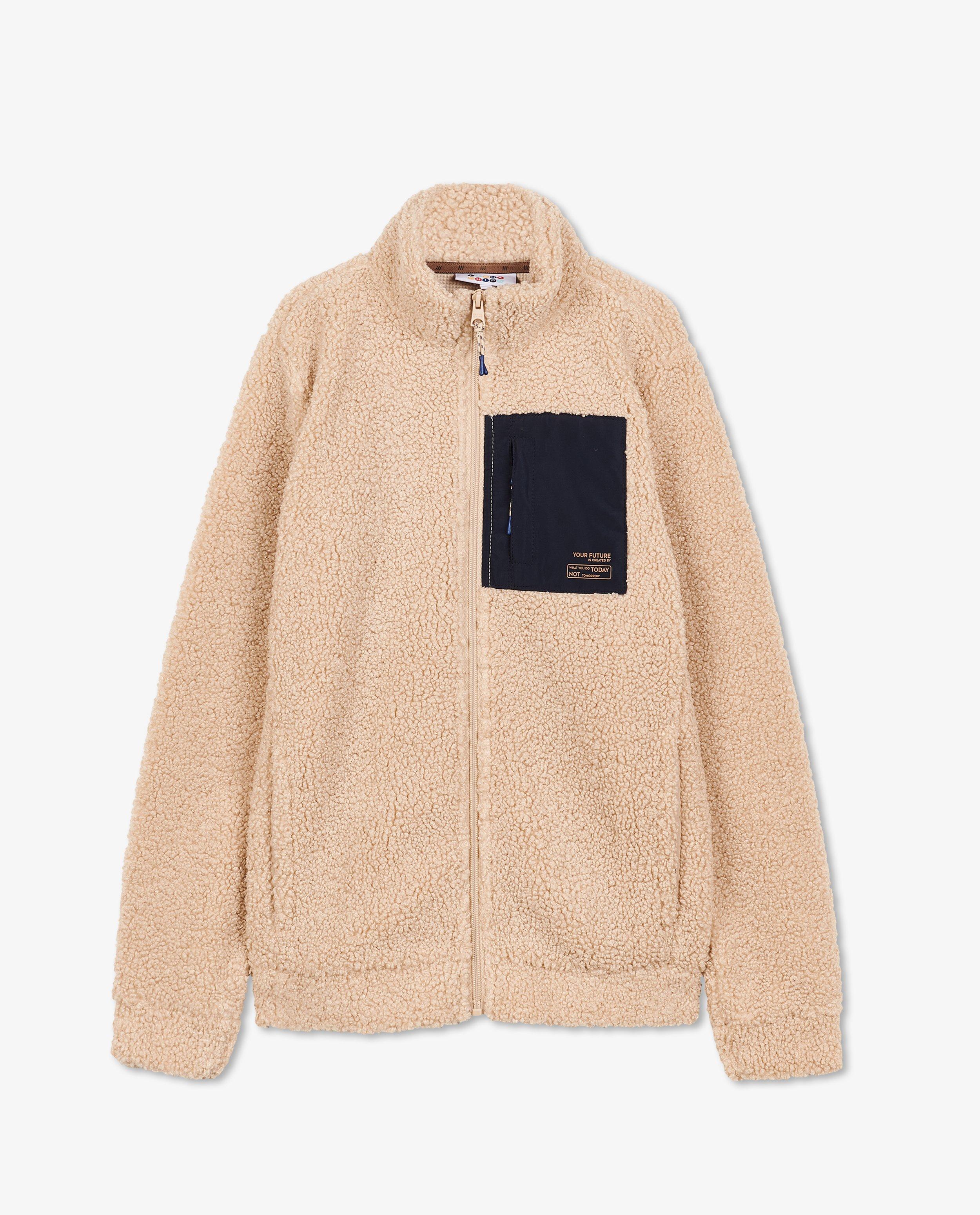 Cardigan - Beige vest van teddy