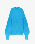 Truien - Blauwe trui van gebreide rib