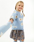 Truien - Blauwe trui met bloemenprint