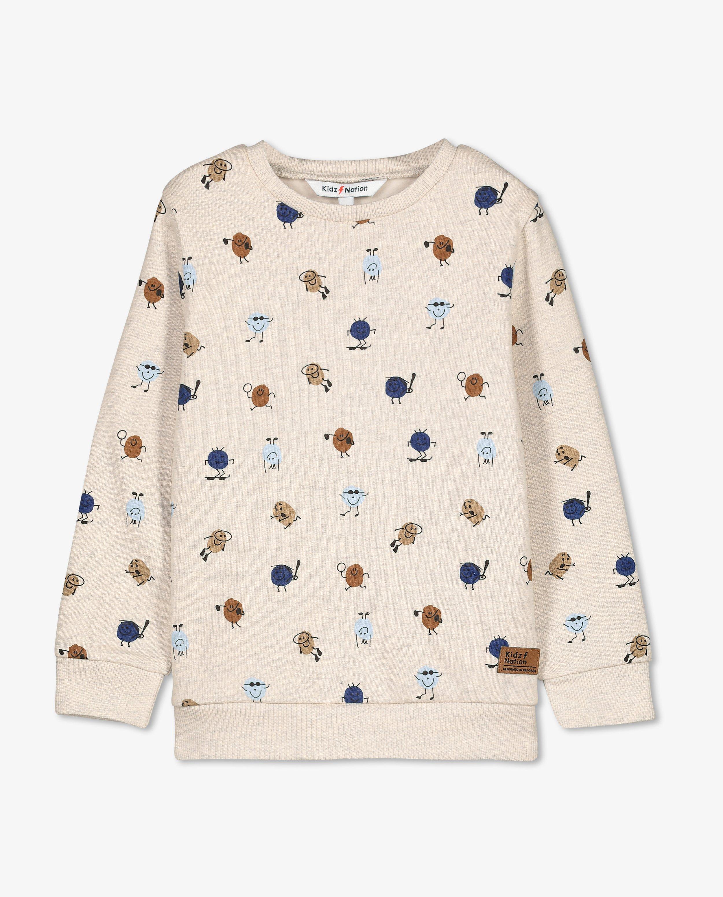 Sweats - Sweat beige à imprimé