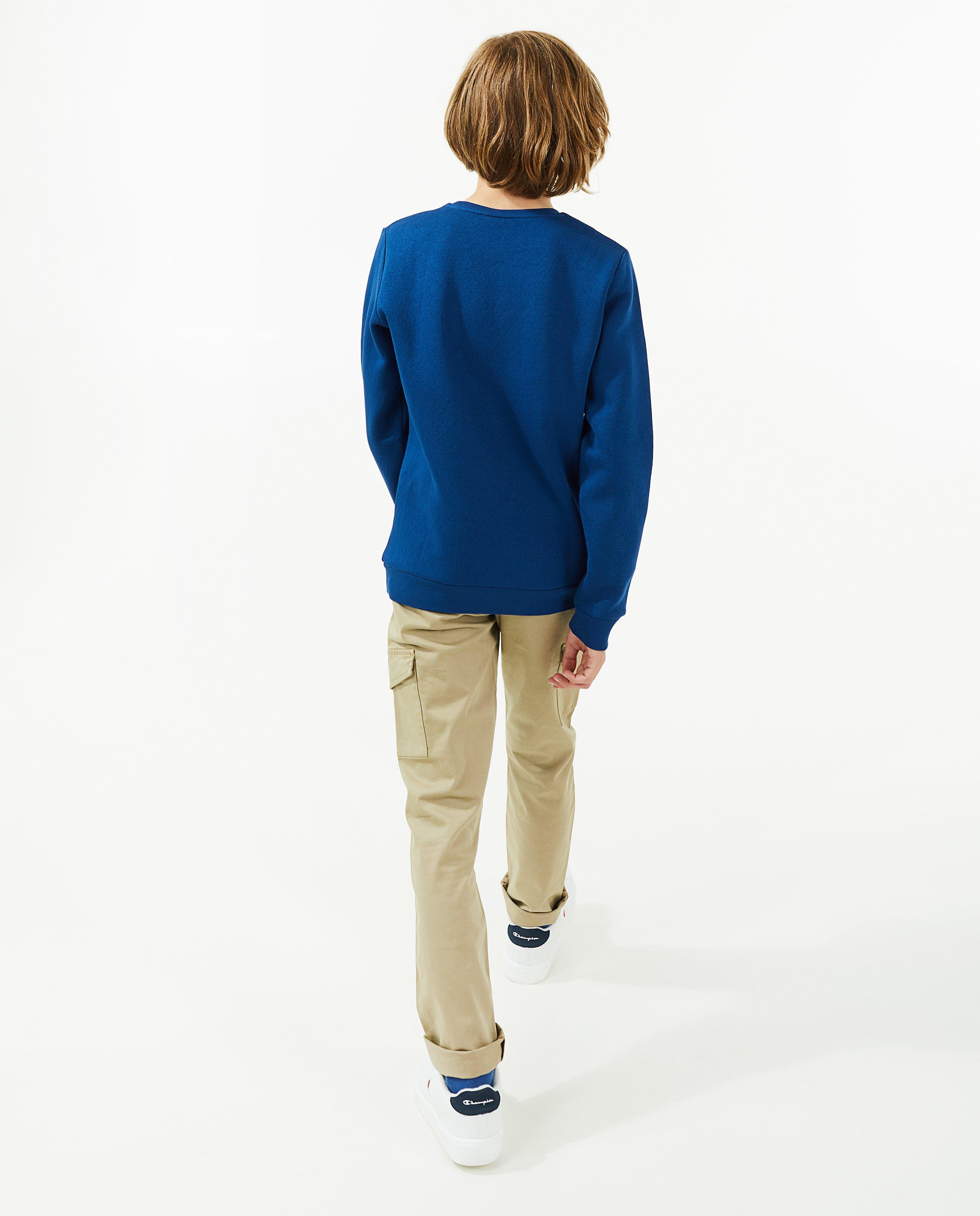 Sweats - Sweat bleu à imprimé caoutchouté