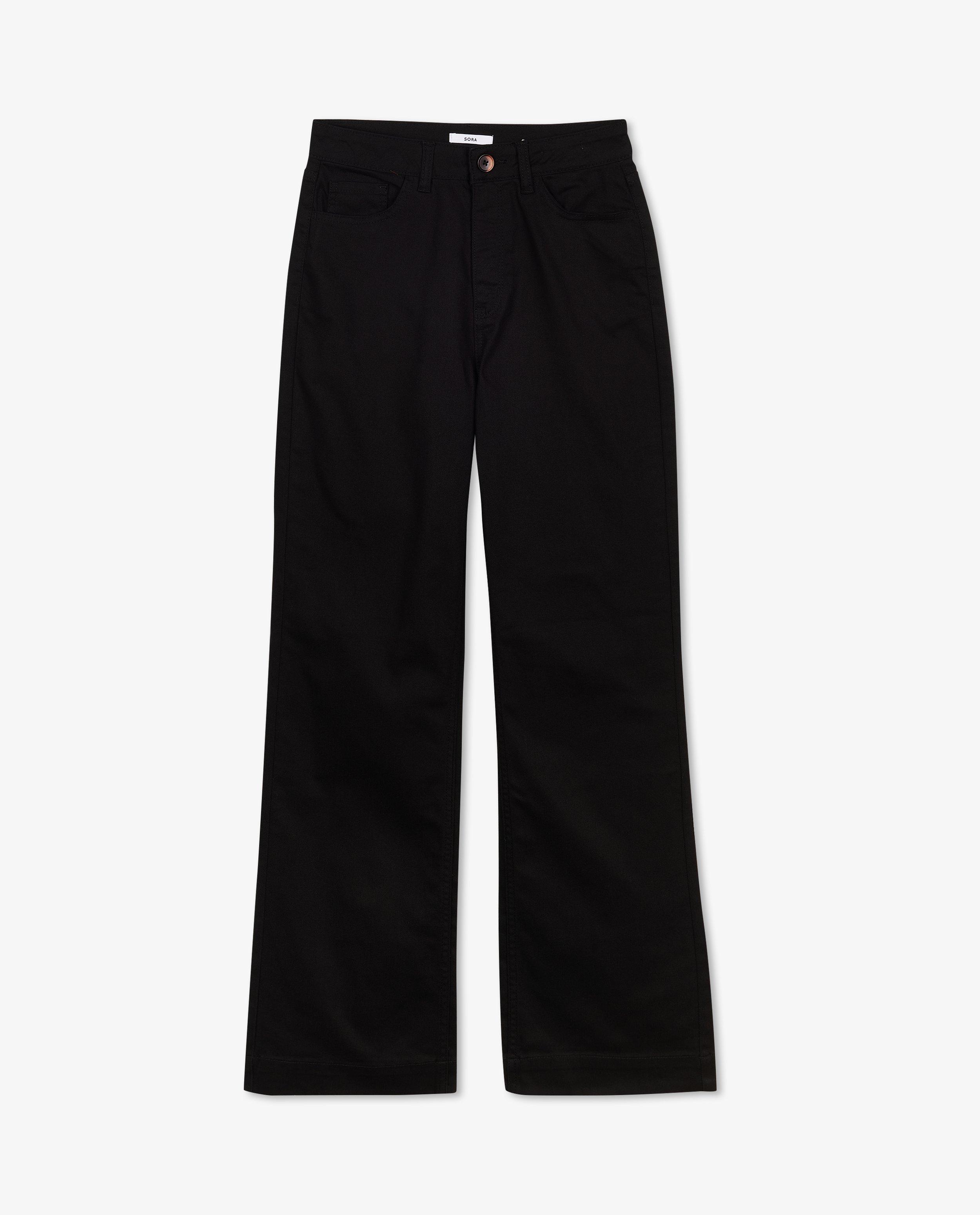 Broeken - Donkerbruine wide leg broek