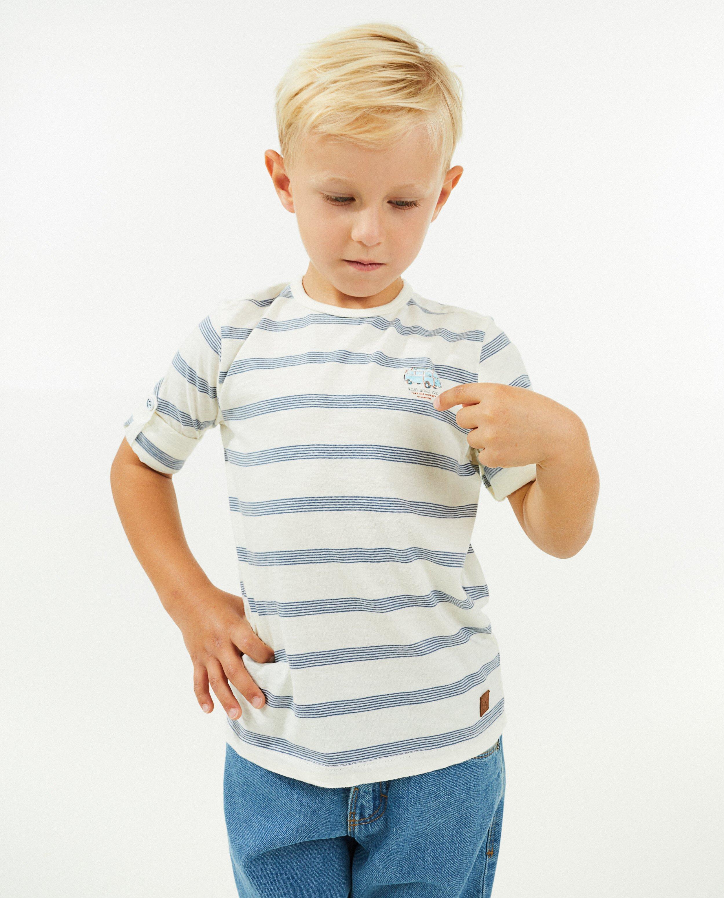 Witte longsleeve met strepen - Product Detail - blauw - afbeelding nummer 2