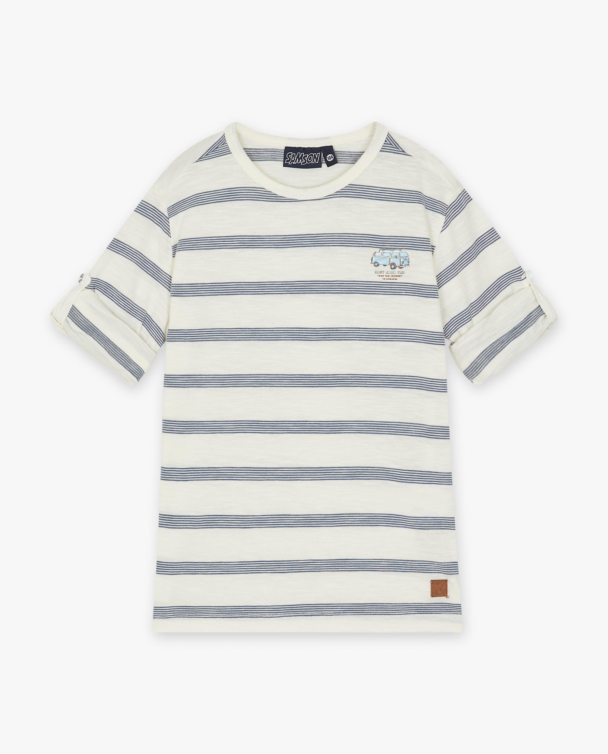 Witte longsleeve met strepen - Product Detail - blauw - afbeelding nummer 3