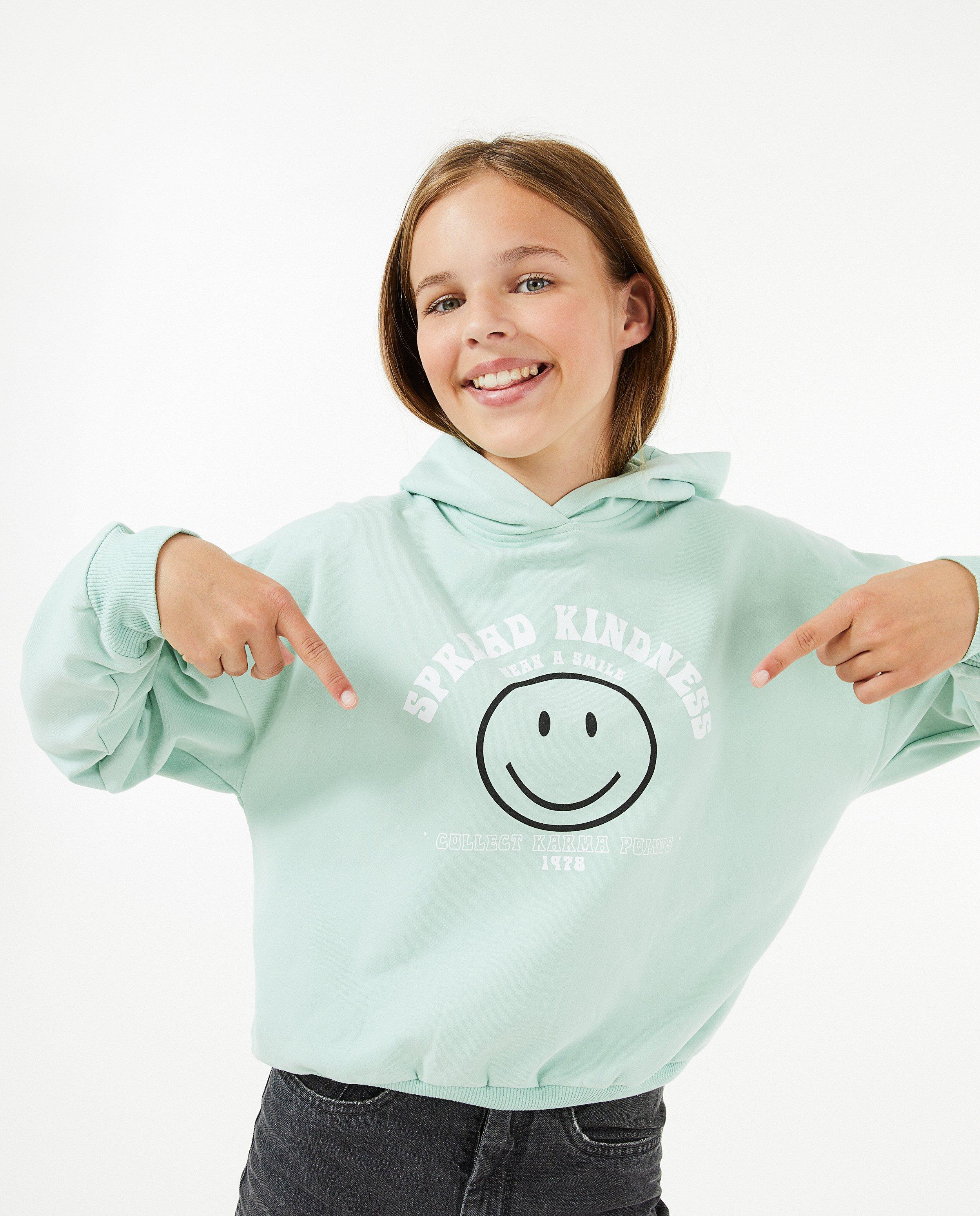 Sweats - Hoodie vert menthe à imprimé