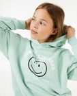 Sweaters - Mintgroene hoodie met print