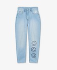 Jeans - Lichtblauwe jeans met print, mom fit