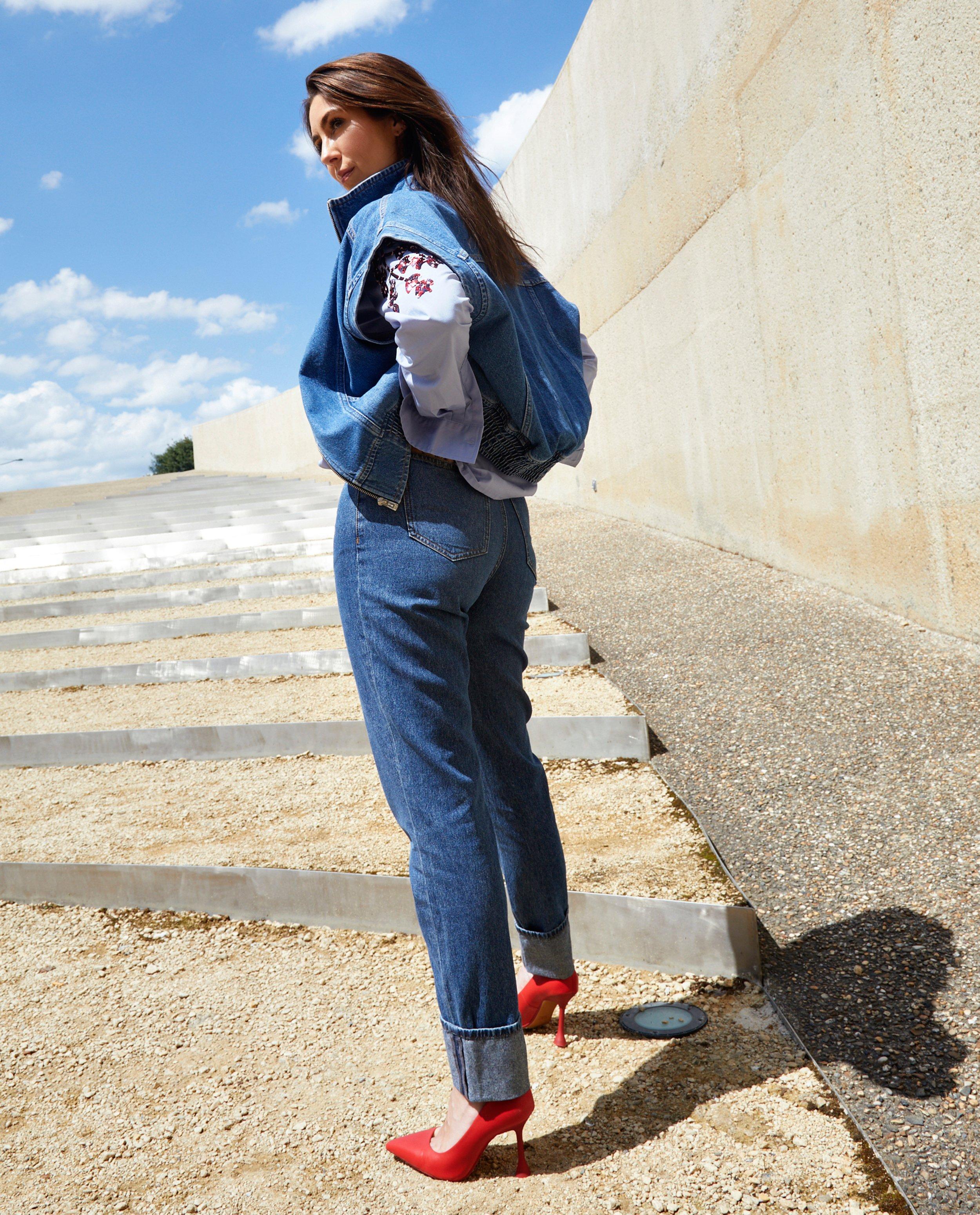 Blauwe jeans, mom fit - null - Kim Van Oncen