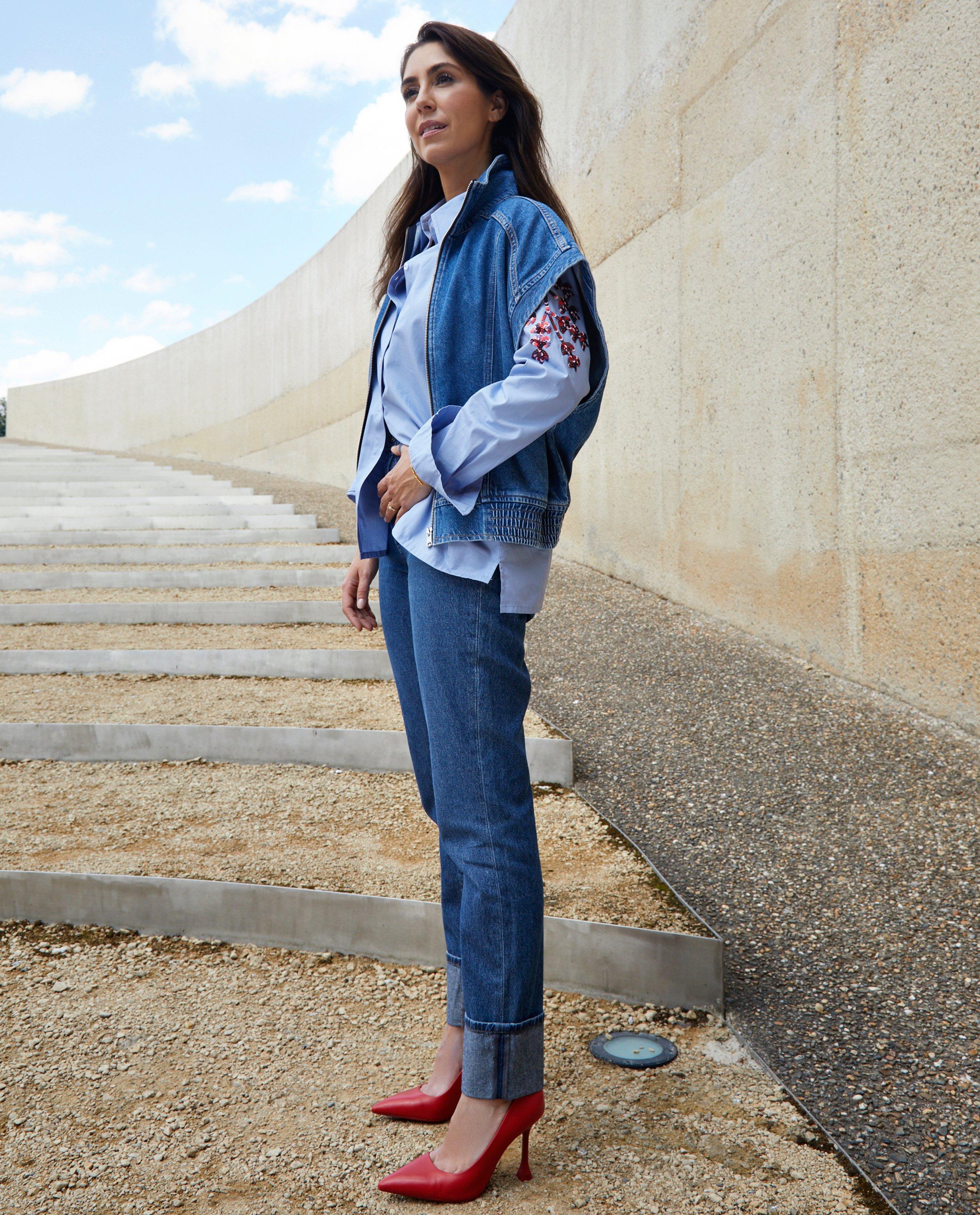 Jeans - Jeans 70’s straight high rise bleu
