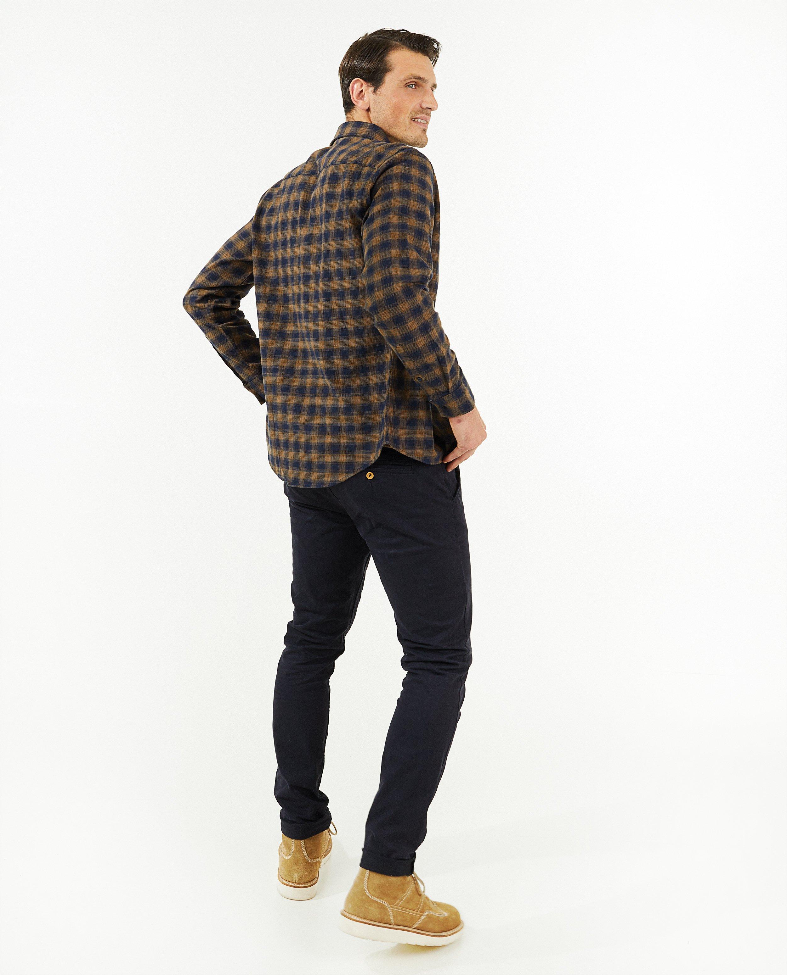 Hemden - Blauw hemd met ruitpatroon