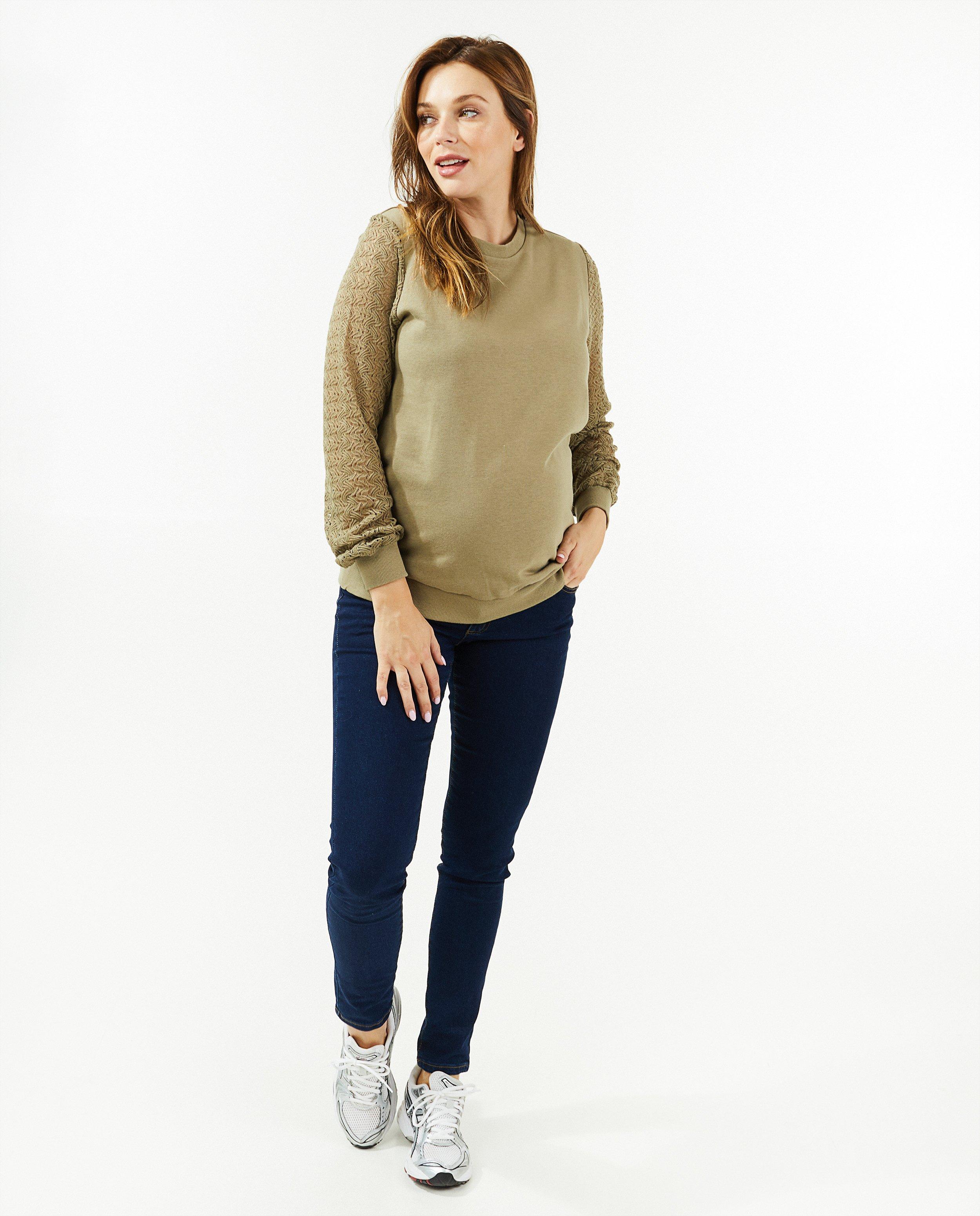 Zwangerschapssweater met kanten mouwen - null - Atelier Maman