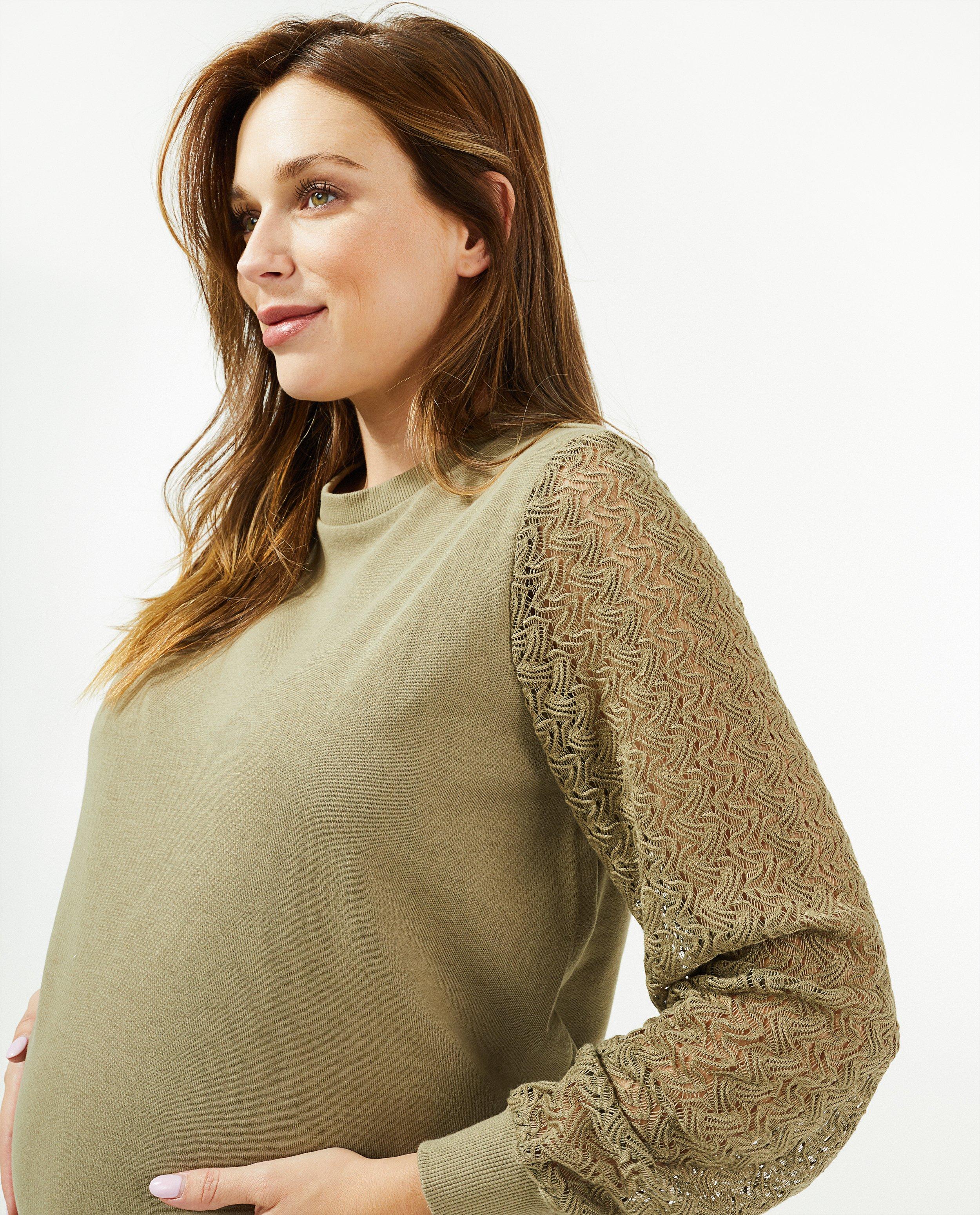 Sweaters - Zwangerschapssweater met kanten mouwen