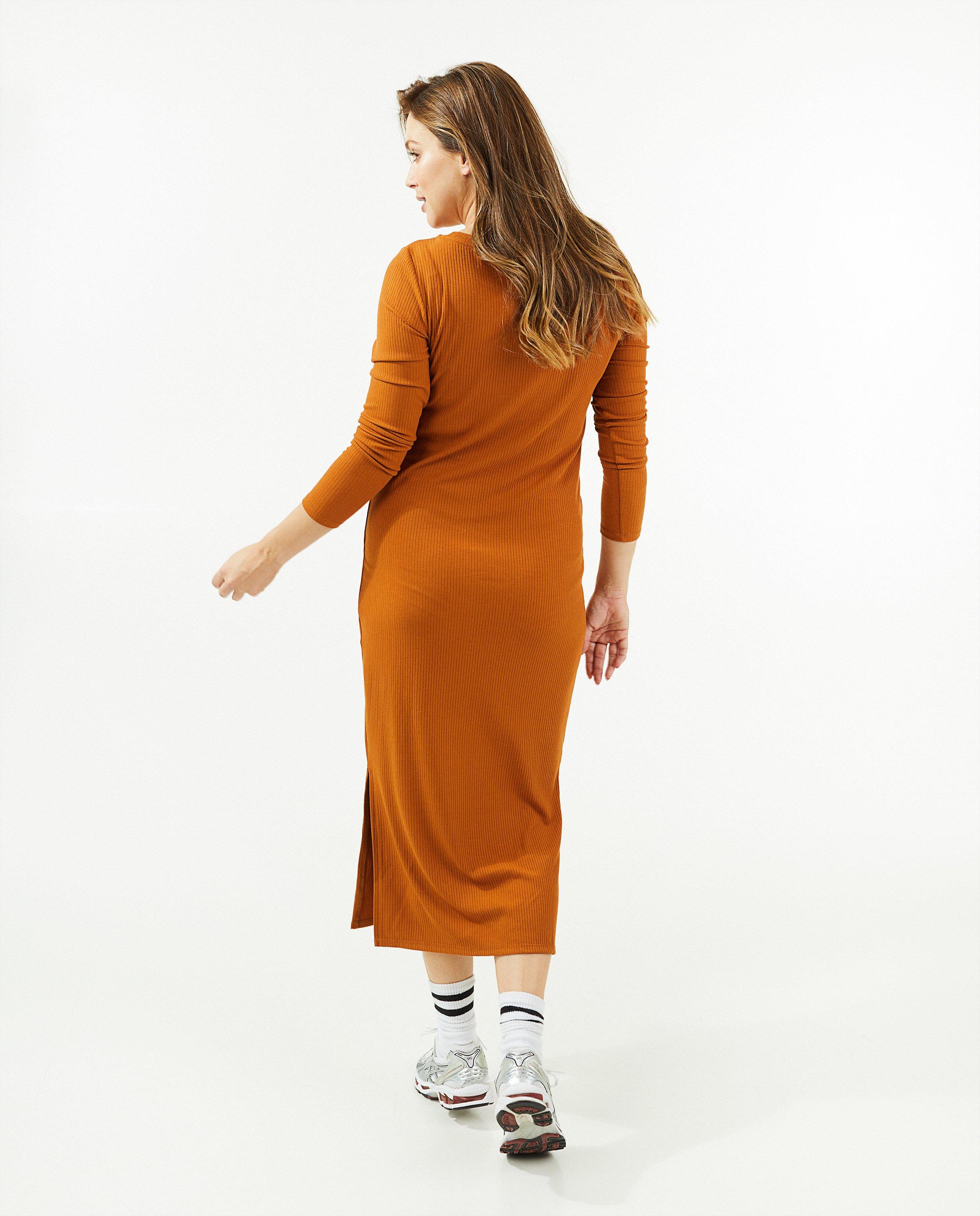 Zwarte zwangerschapsjurk met rib - Product Detail - bruin - afbeelding nummer 4