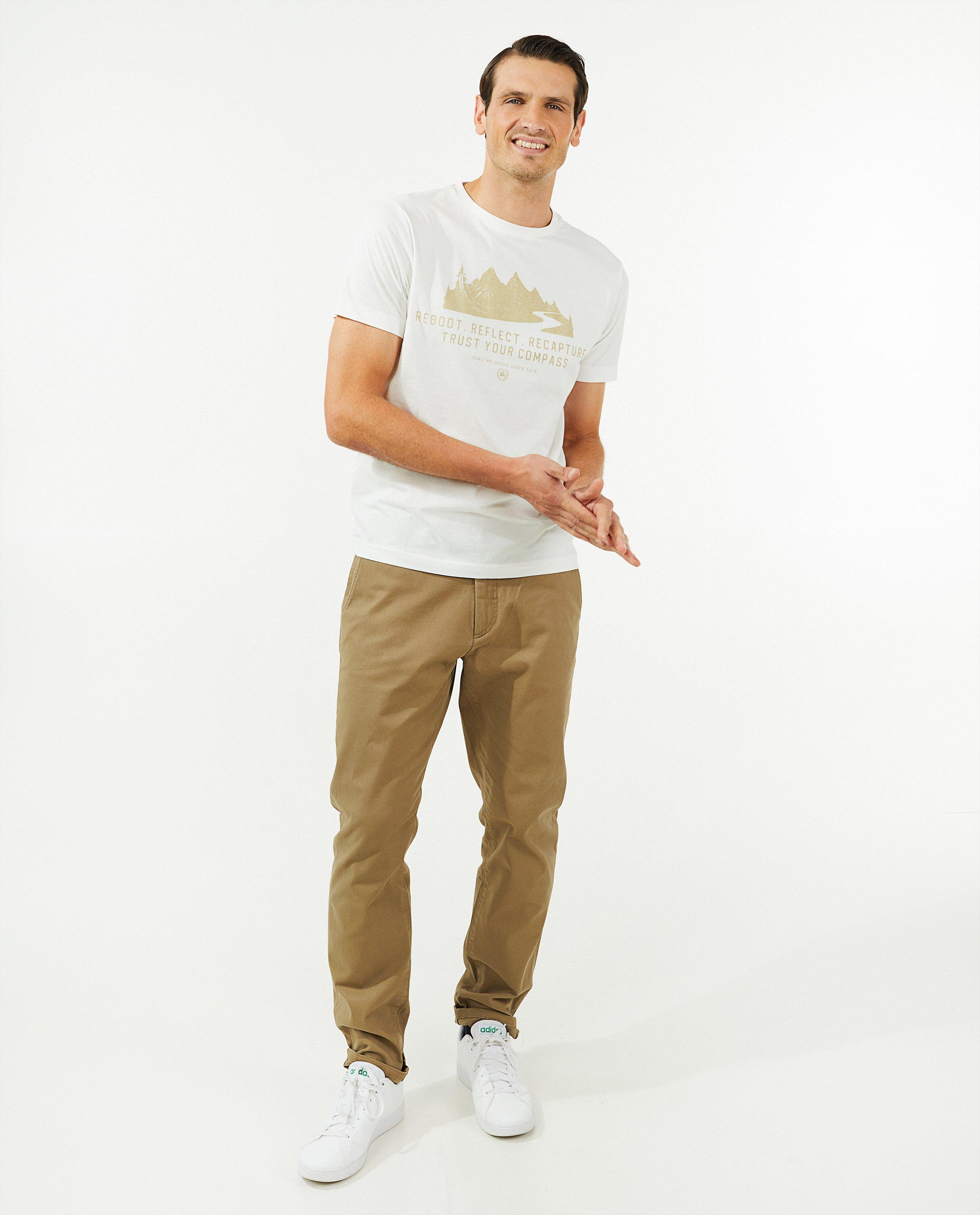 T-shirt blanc à imprimé beige - null - Lerros
