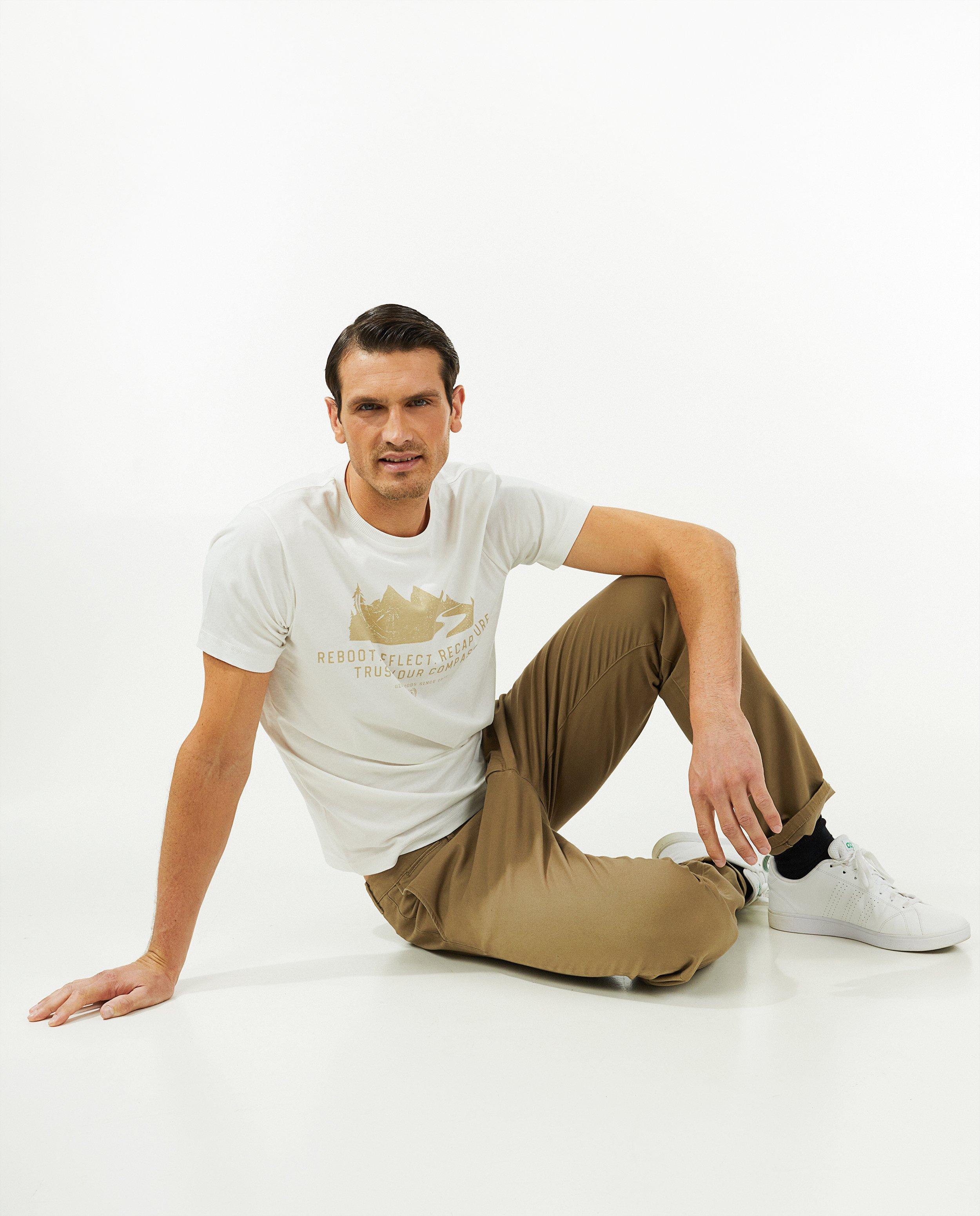 T-shirts - T-shirt blanc à imprimé beige