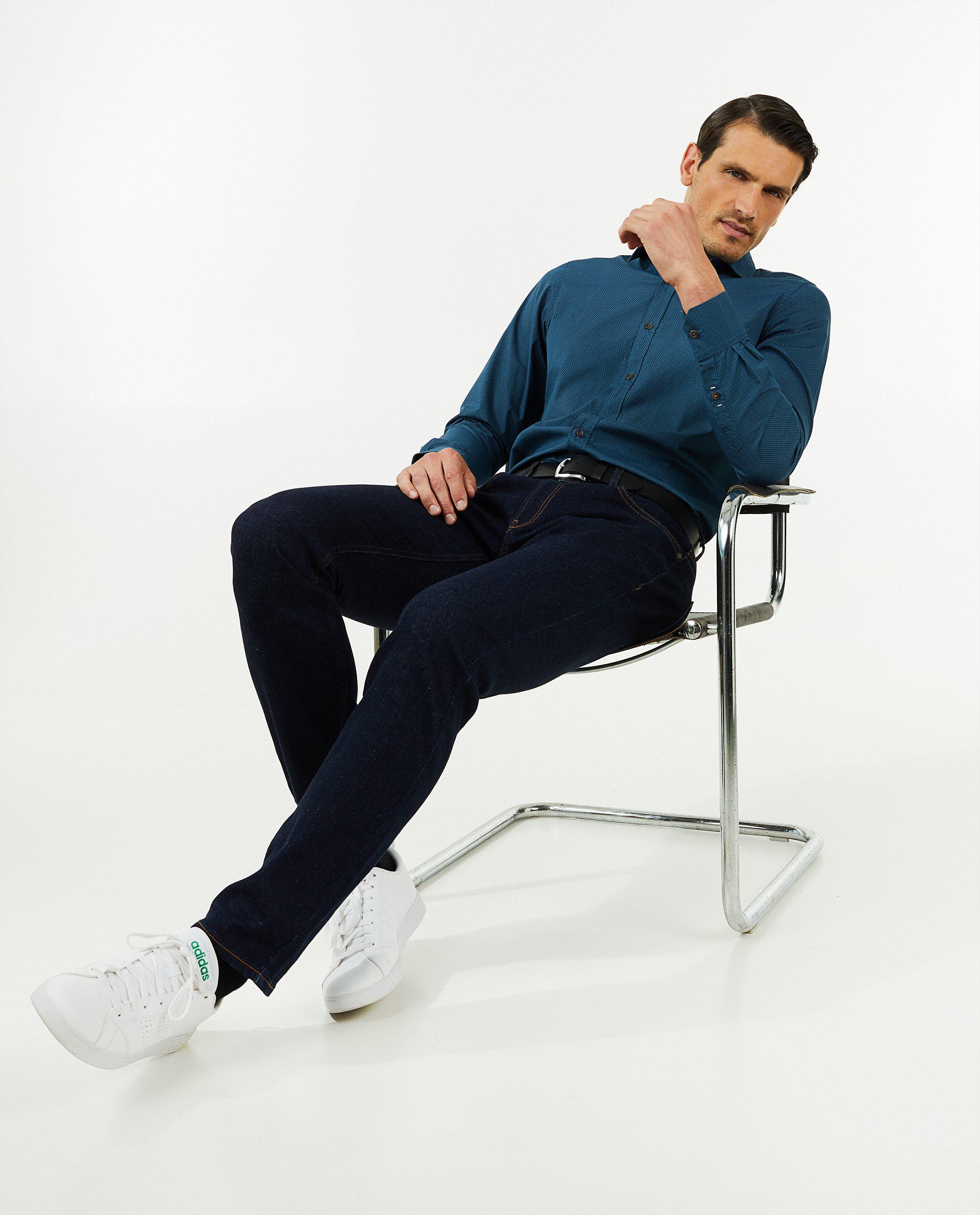 Chemise bleue à imprimé - null - Lerros