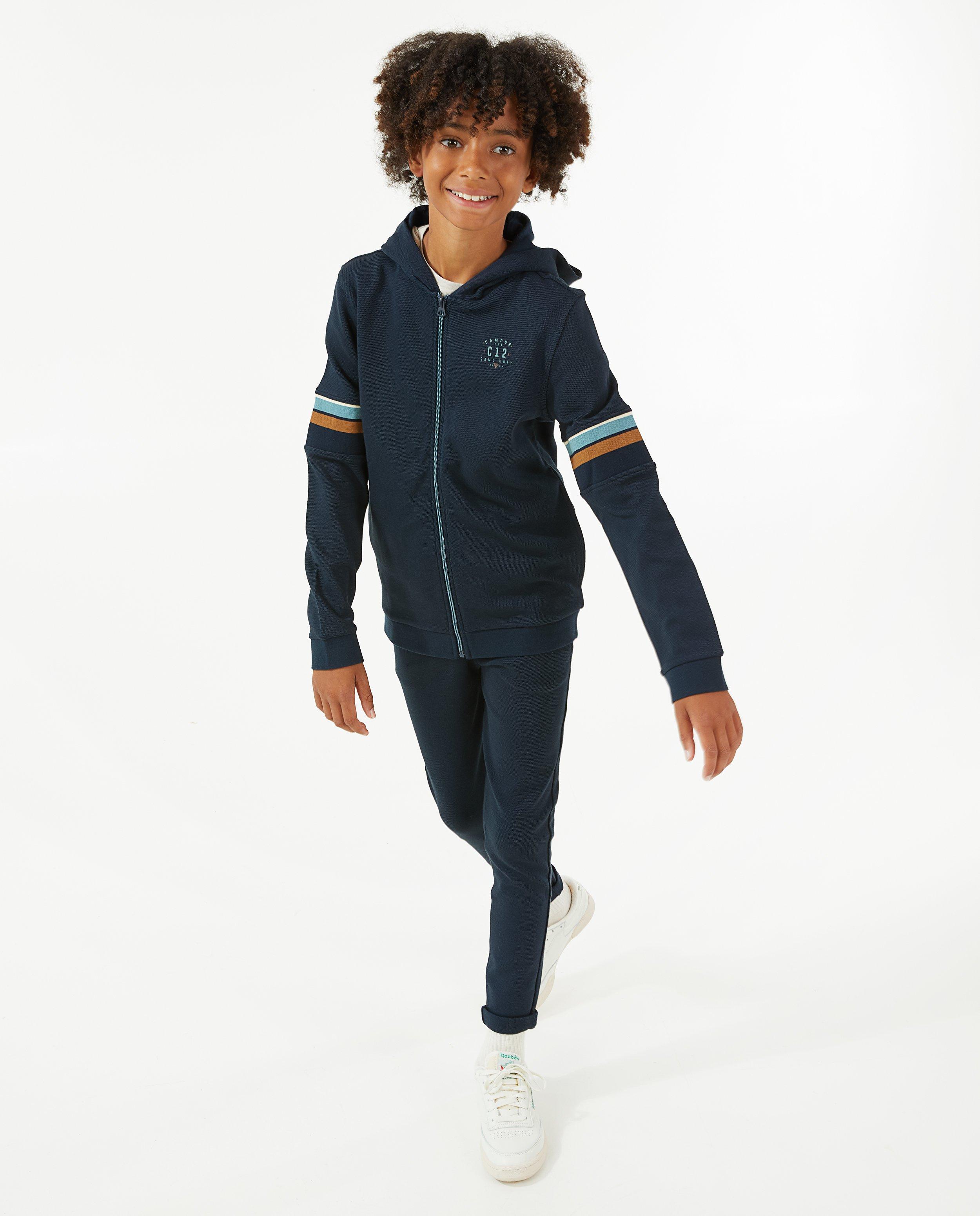Donkerblauw sweatvest met opschrift - null - Campus 12