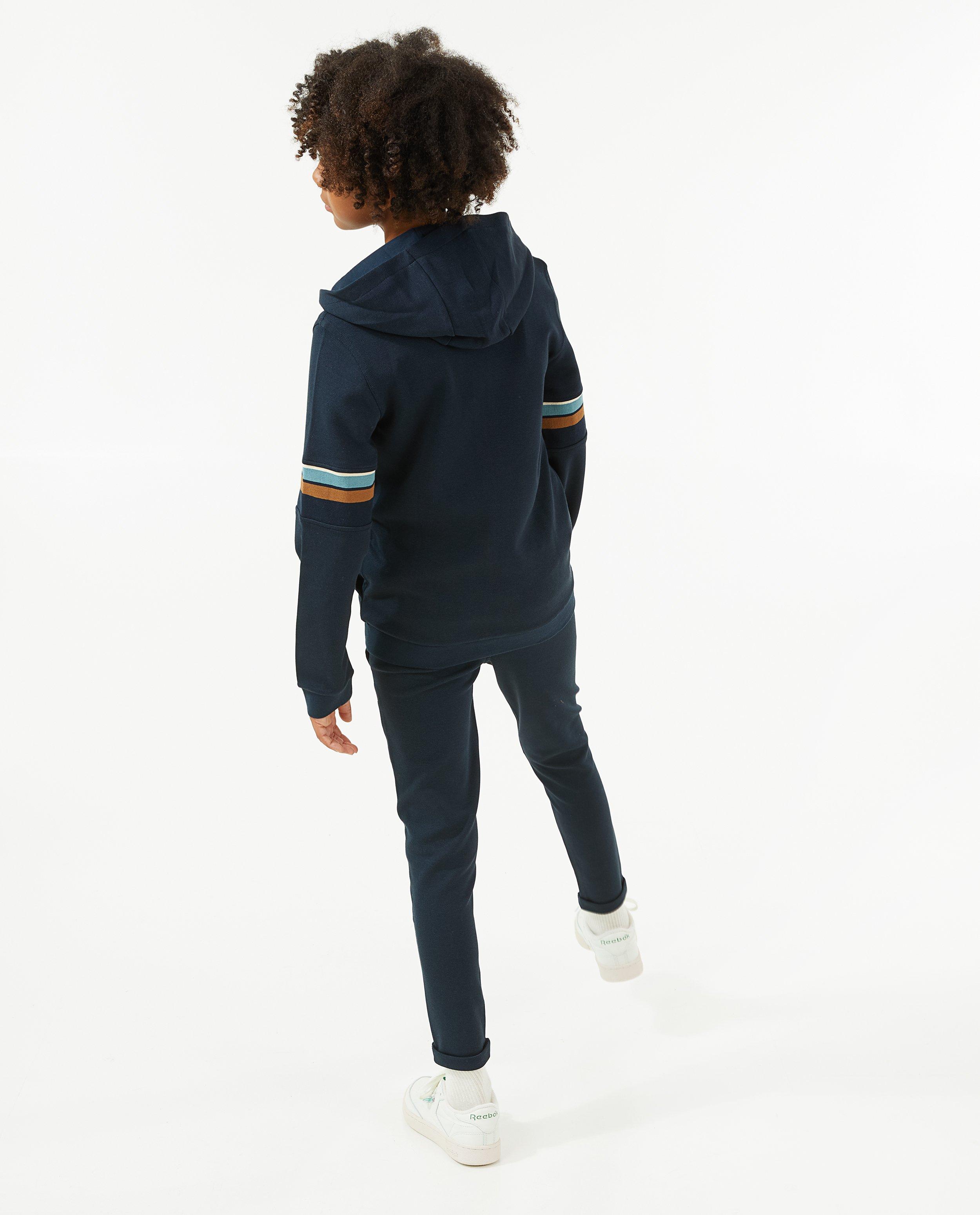 Cardigan - Donkerblauw sweatvest met opschrift