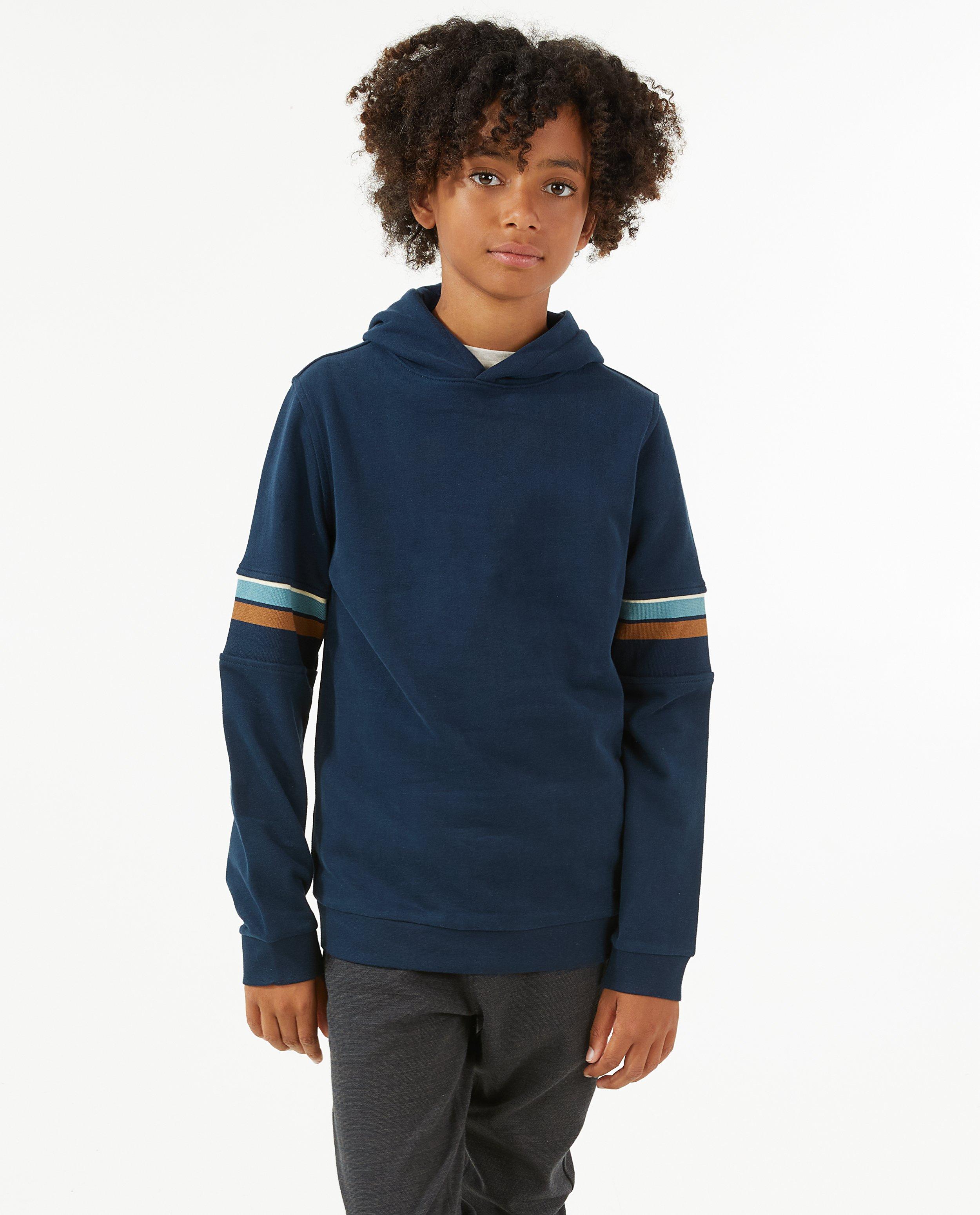 Sweats - Hoodie bleu foncé à rayures