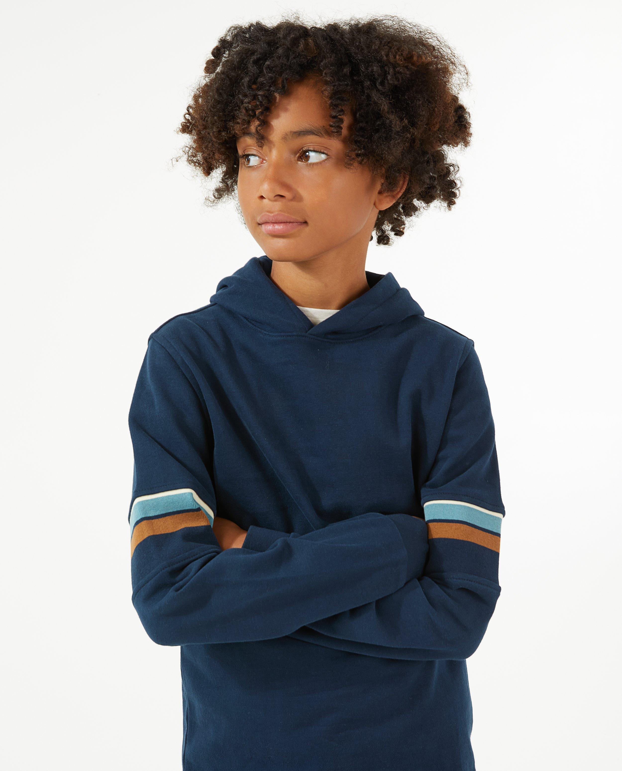 Sweats - Hoodie bleu foncé à rayures