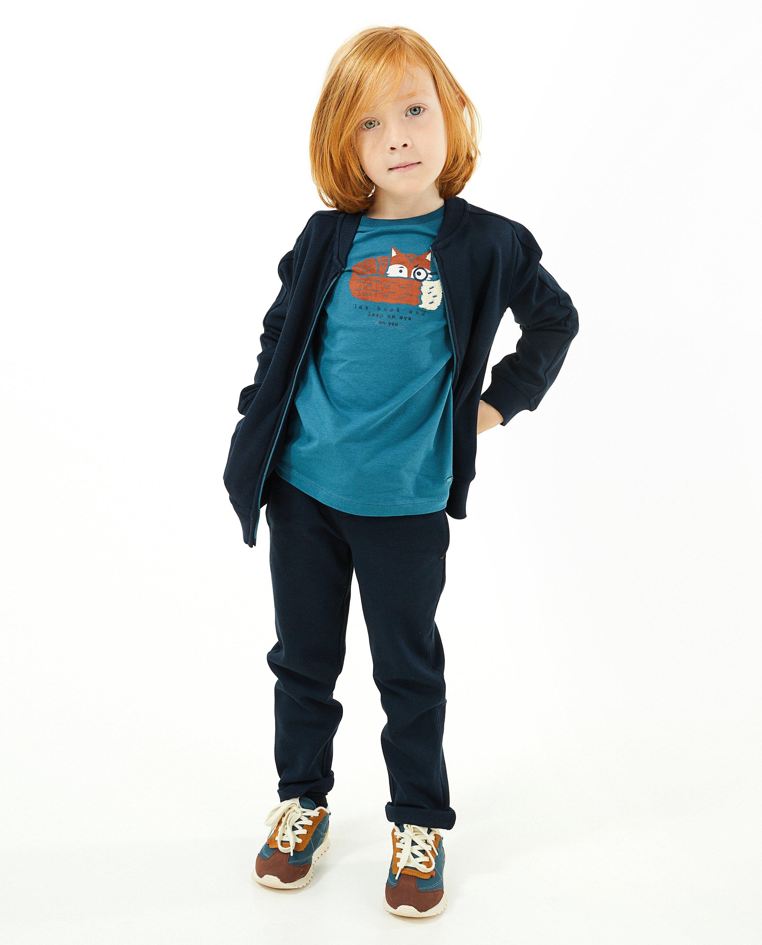 Blauwe cardigan met rits - null - Maya