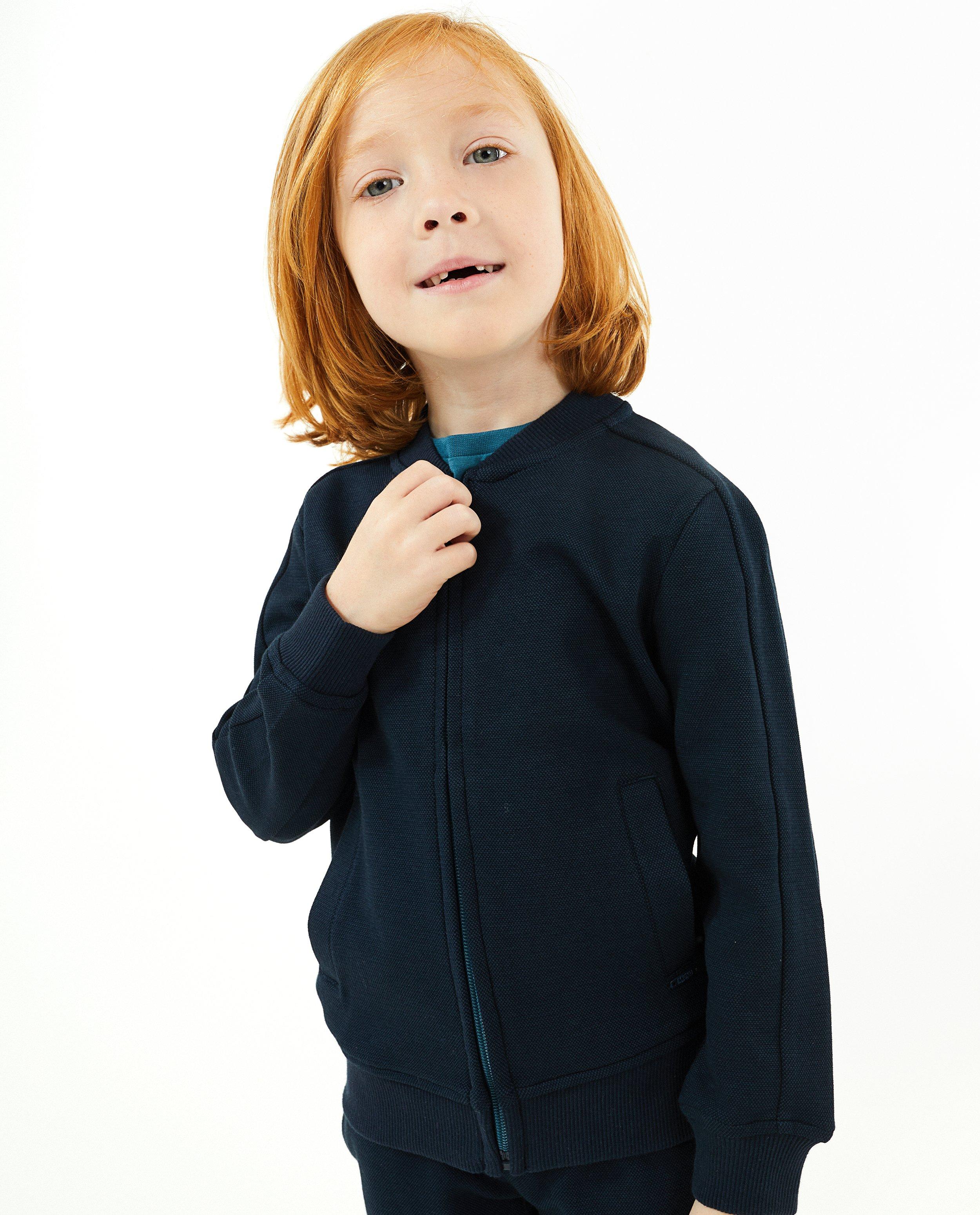 Cardigan - Blauwe cardigan met rits