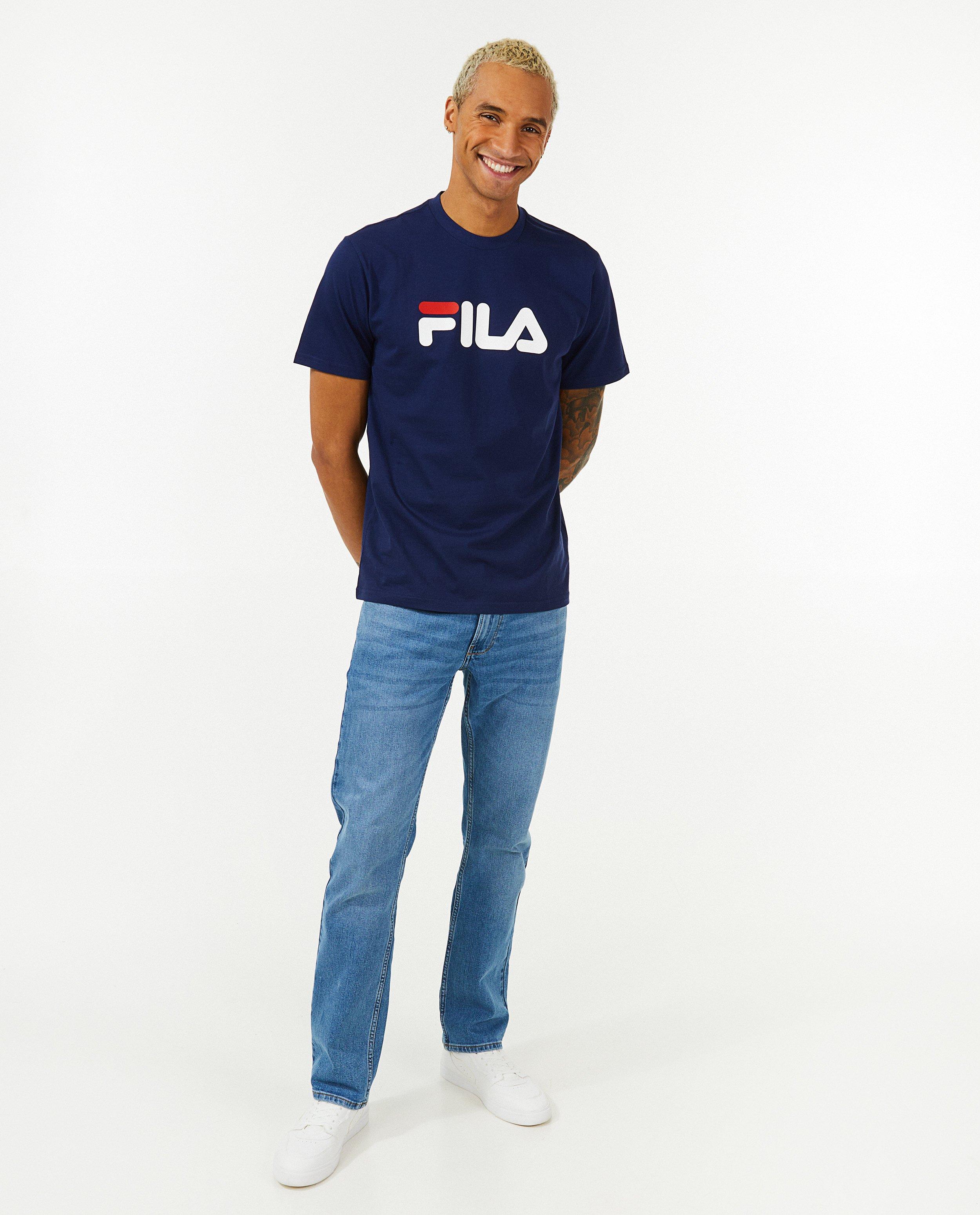 T-shirt bleu avec logo - null - Fila