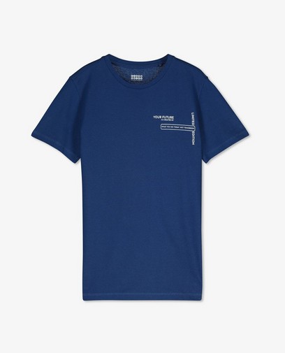Blauw T-shirt met rubberprint