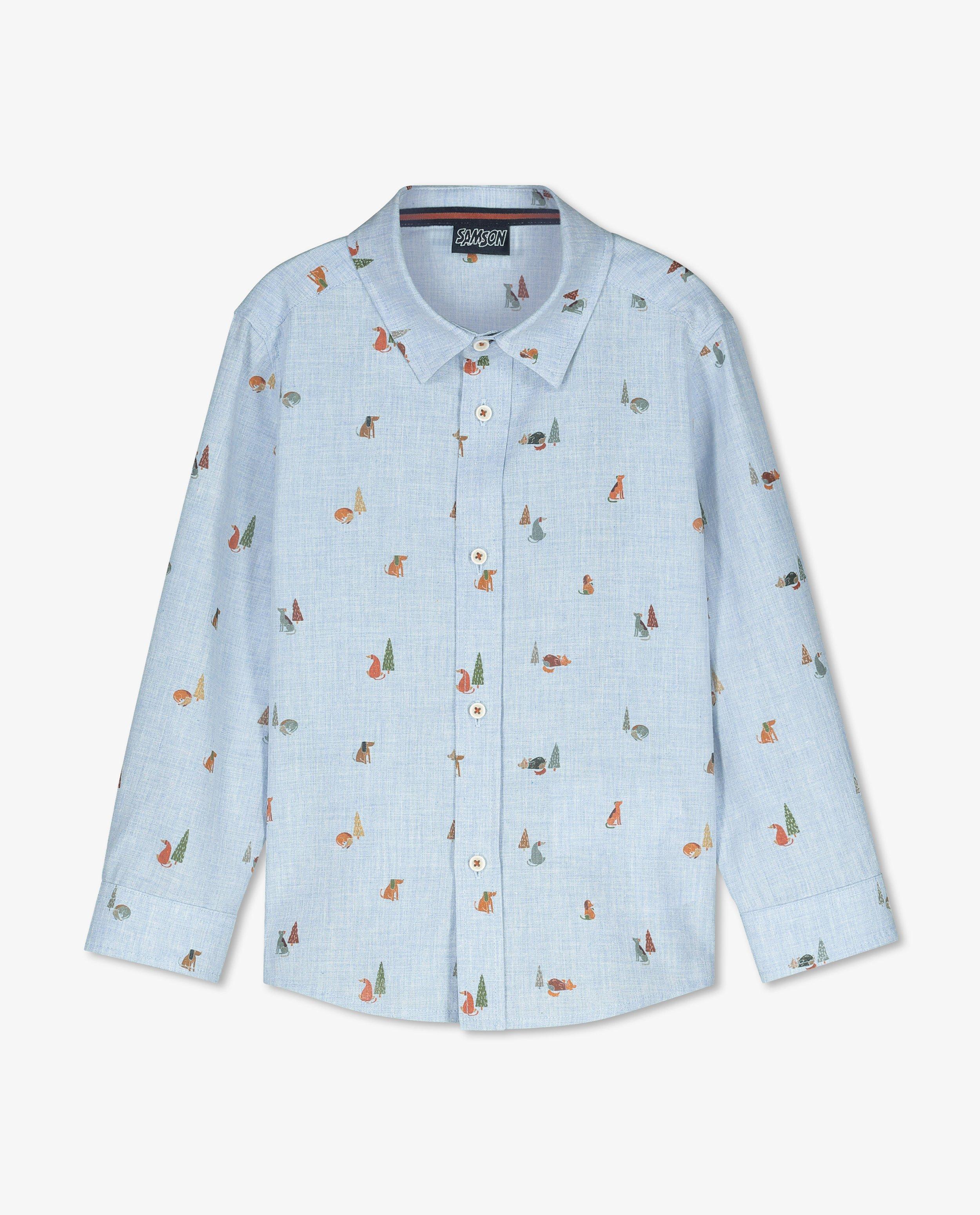 Chemises - Chemise bleu clair, imprimé à chiens