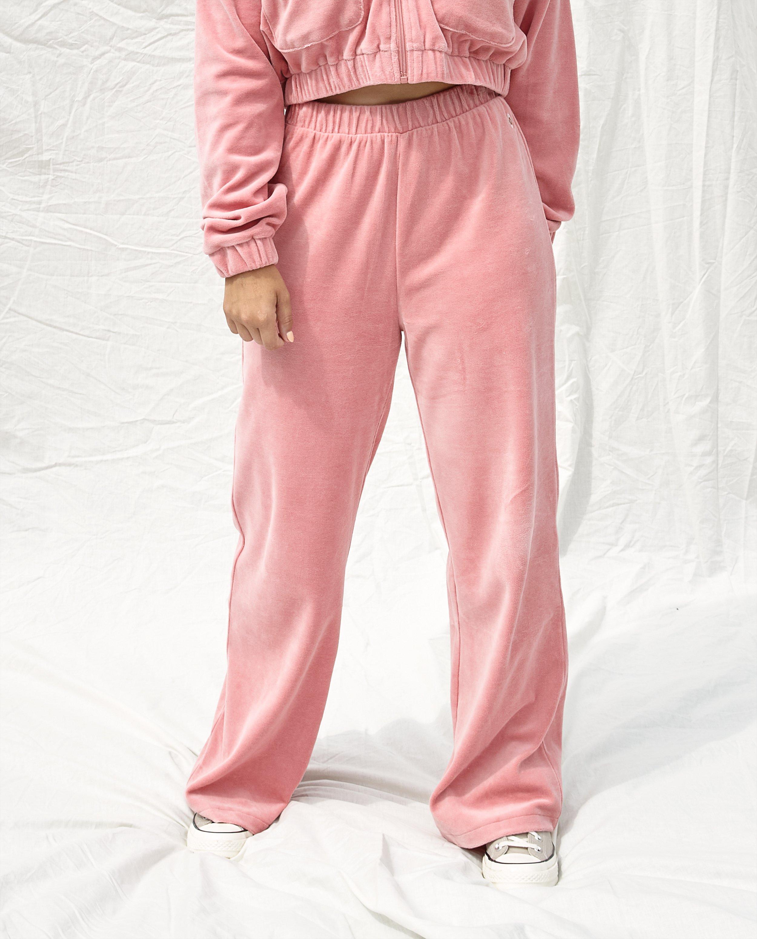 Leggings - Roze broek van fluweel