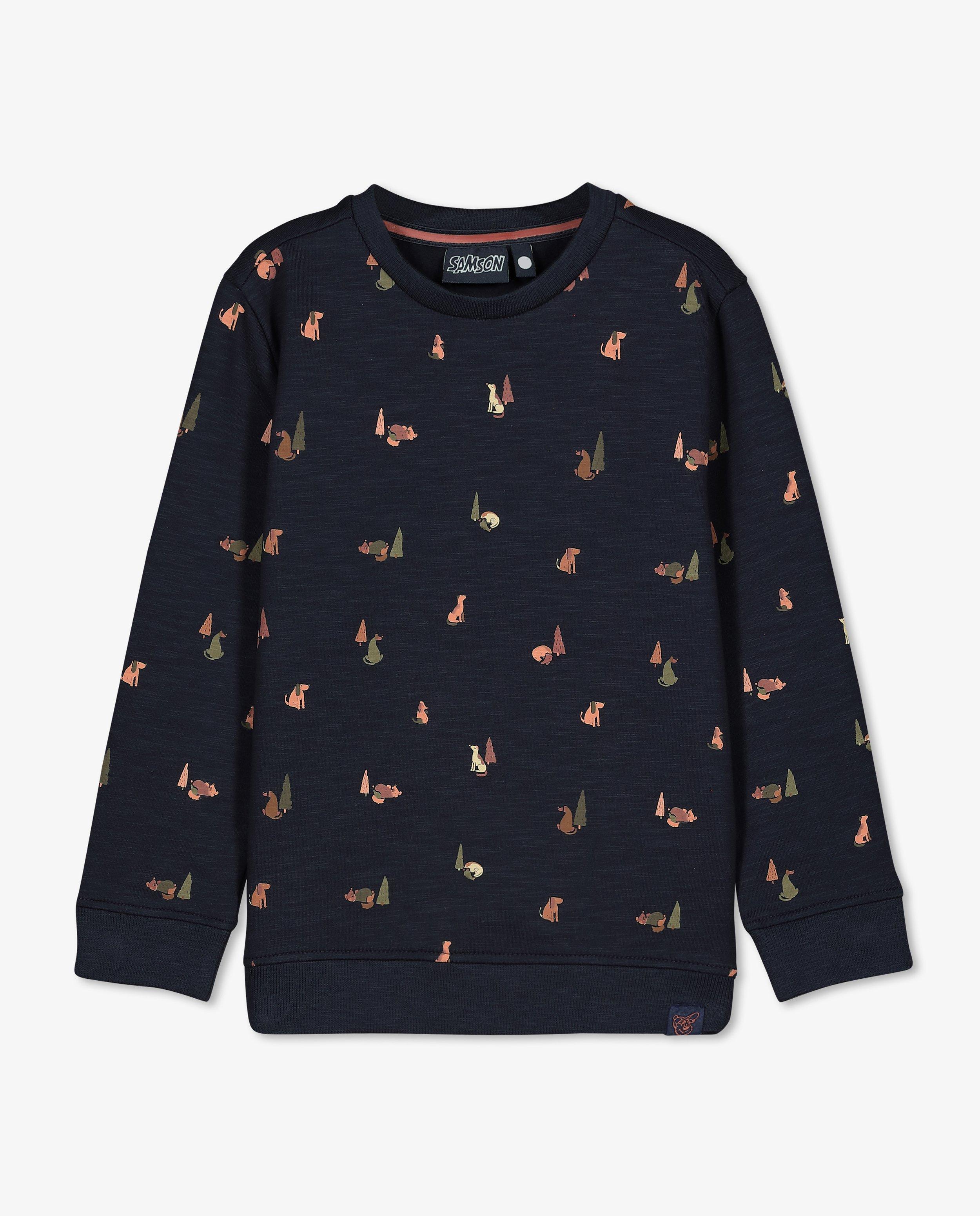 Sweaters - Donkerblauwe sweater met print