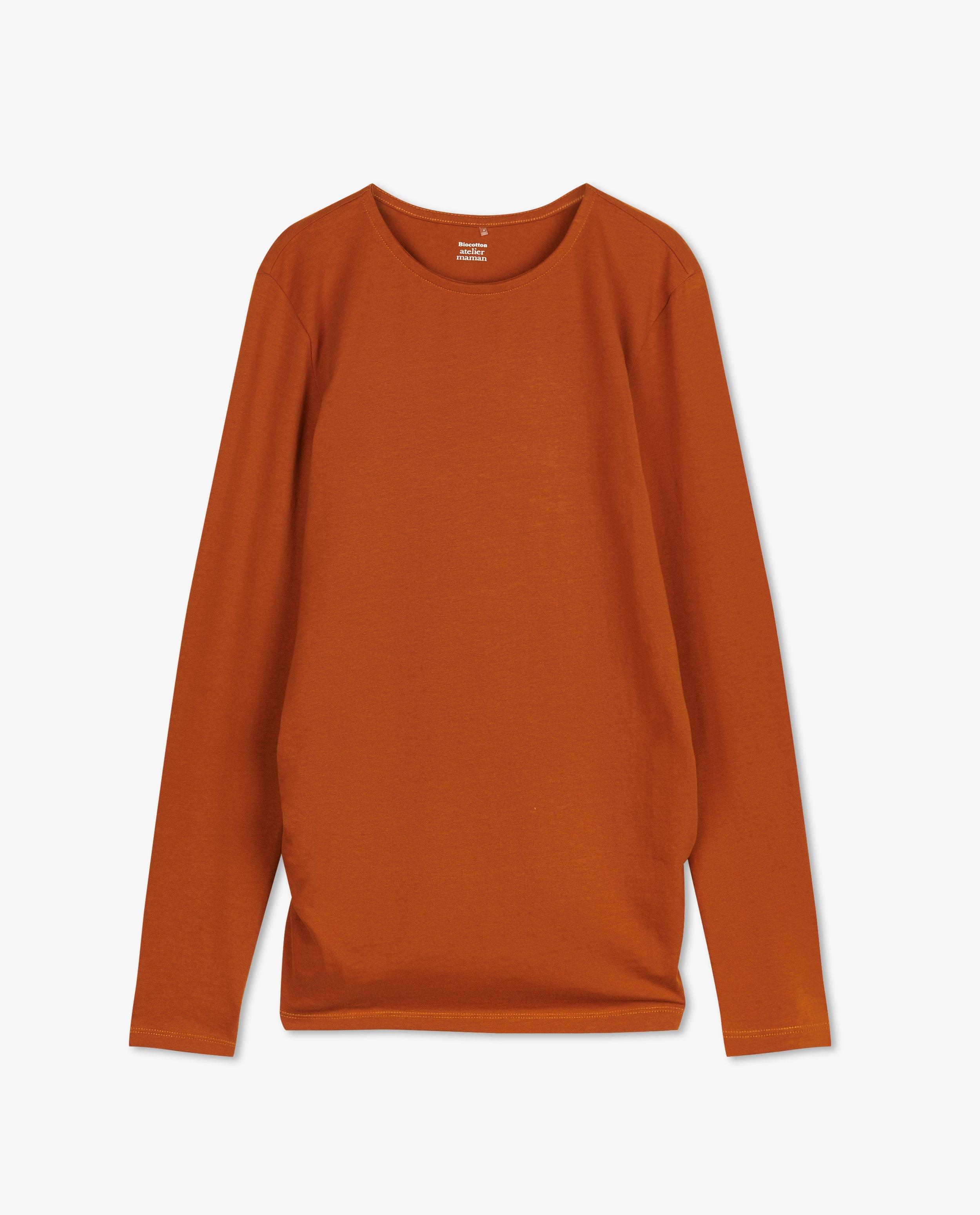 T-shirts - Bruine longsleeve, zwangerschap