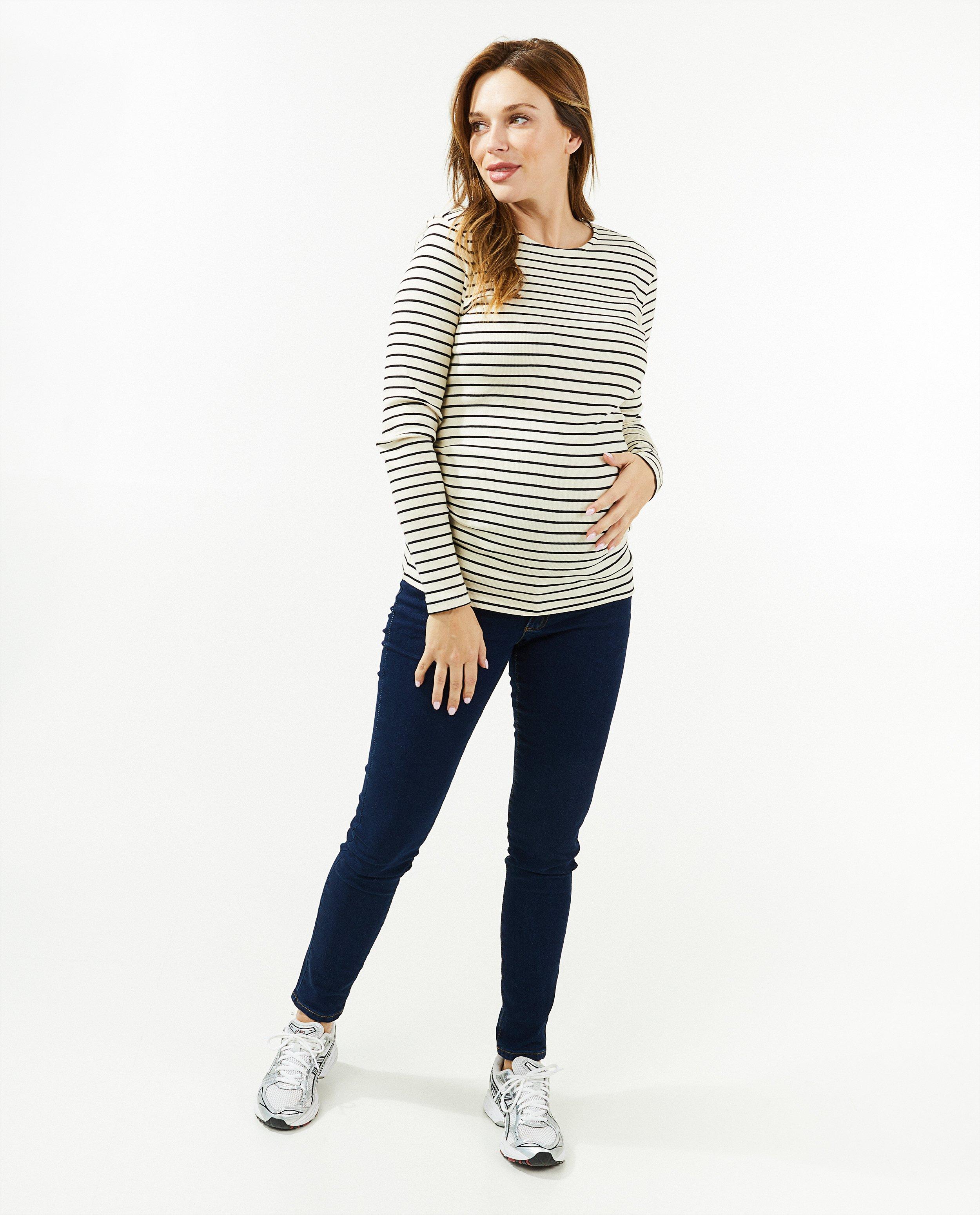 Longsleeve met rib, zwangerschap - Product Detail - wit - afbeelding nummer 1