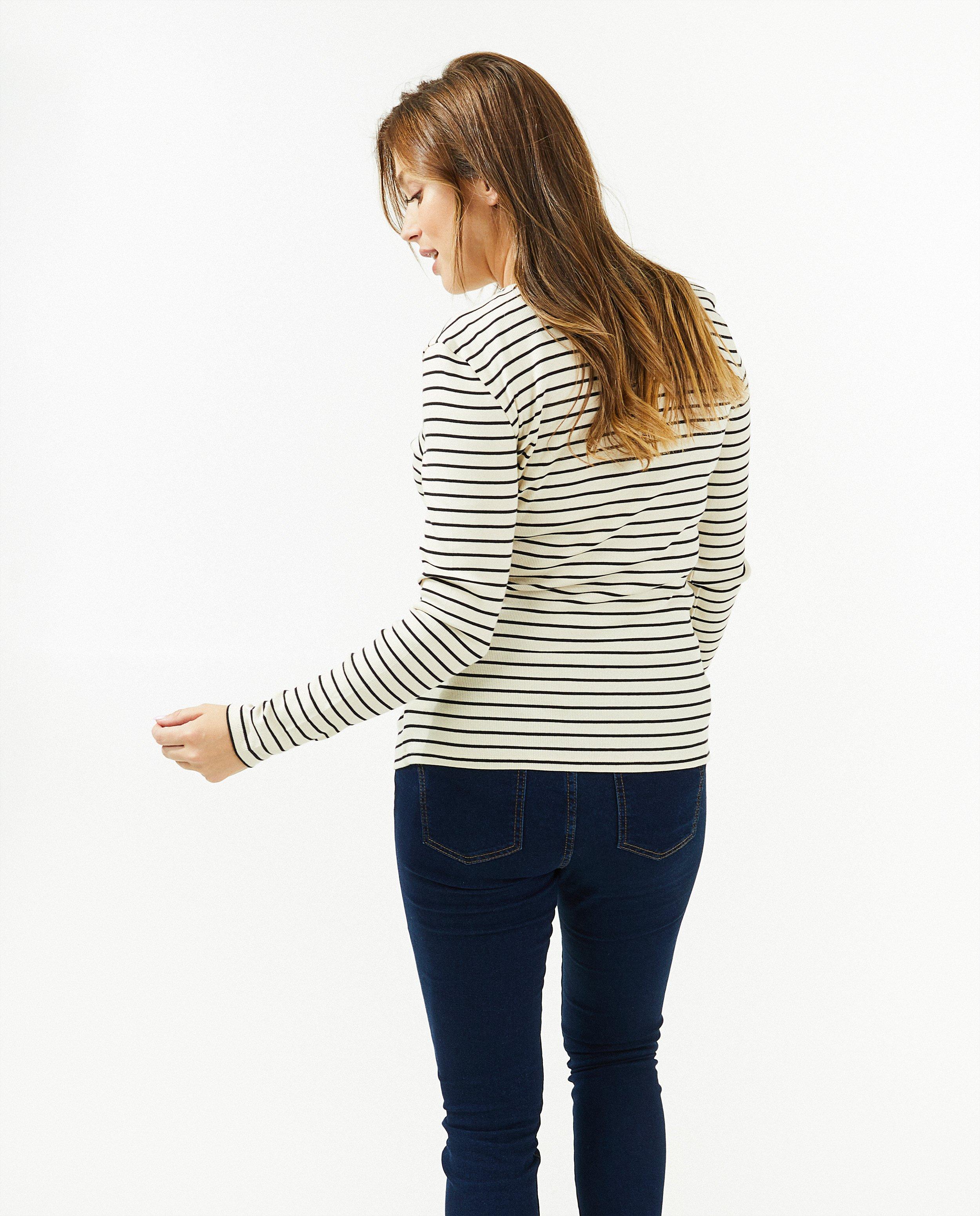 Longsleeve met rib, zwangerschap - Product Detail - wit - afbeelding nummer 3