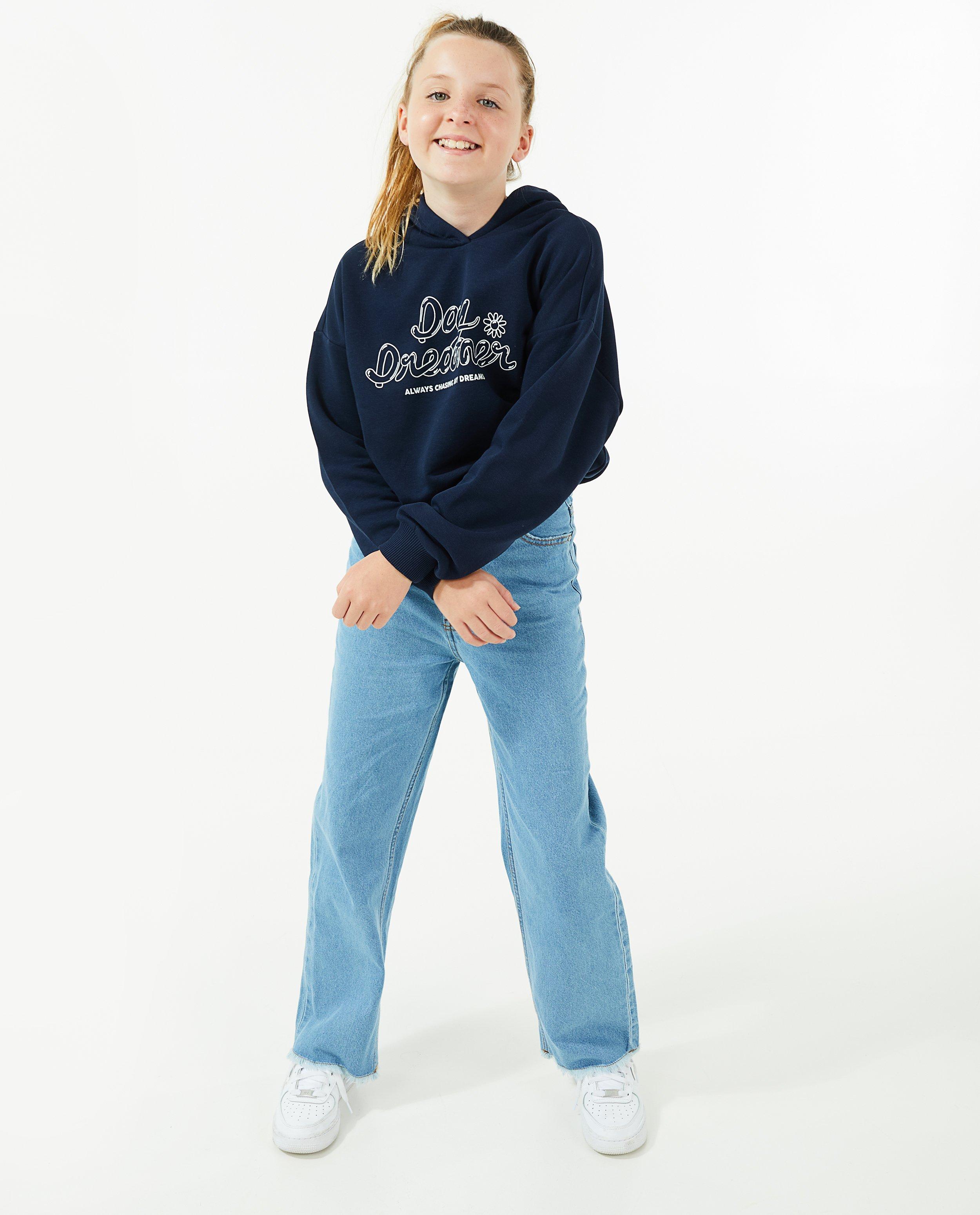 Donkerblauwe hoodie met opschrift - null - Besties