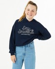 Sweaters - Donkerblauwe hoodie met opschrift
