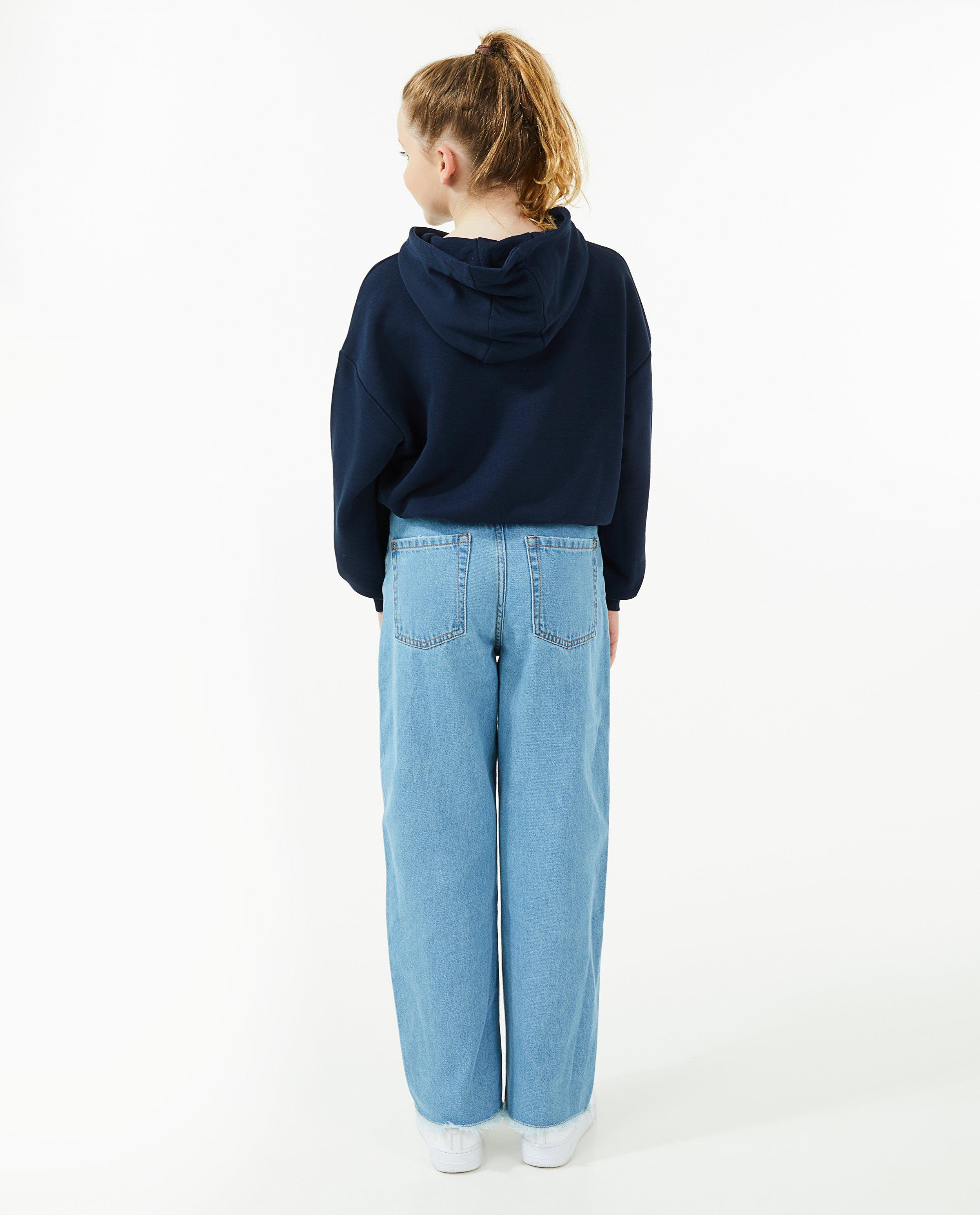 Sweaters - Donkerblauwe hoodie met opschrift