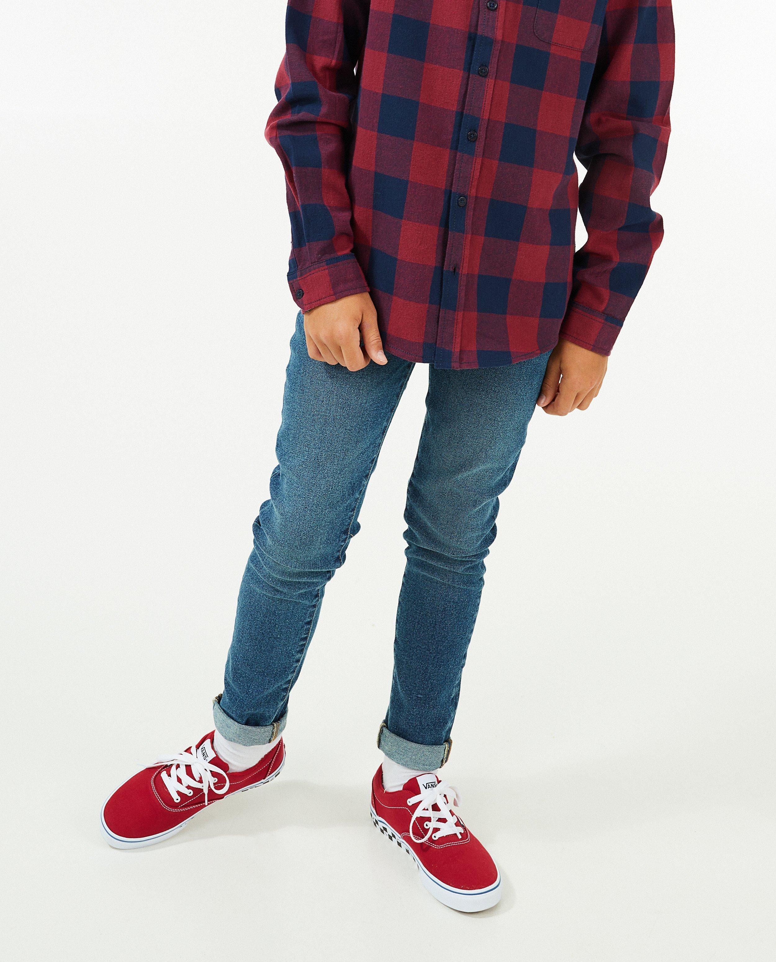 Jeans - Blauwe slim jeans, 7-14 jaar
