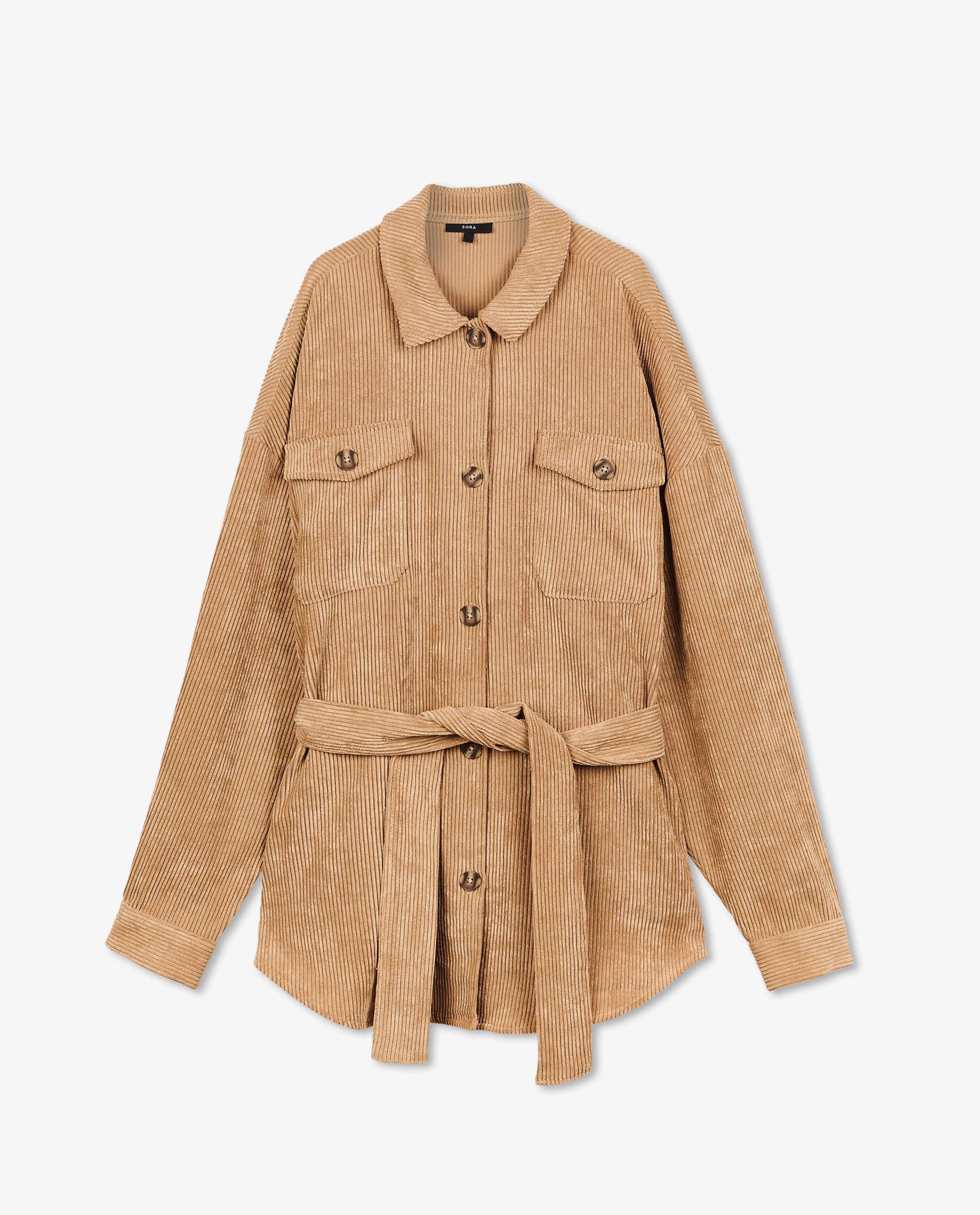 Chemises - Surchemise beige en velours côtelé