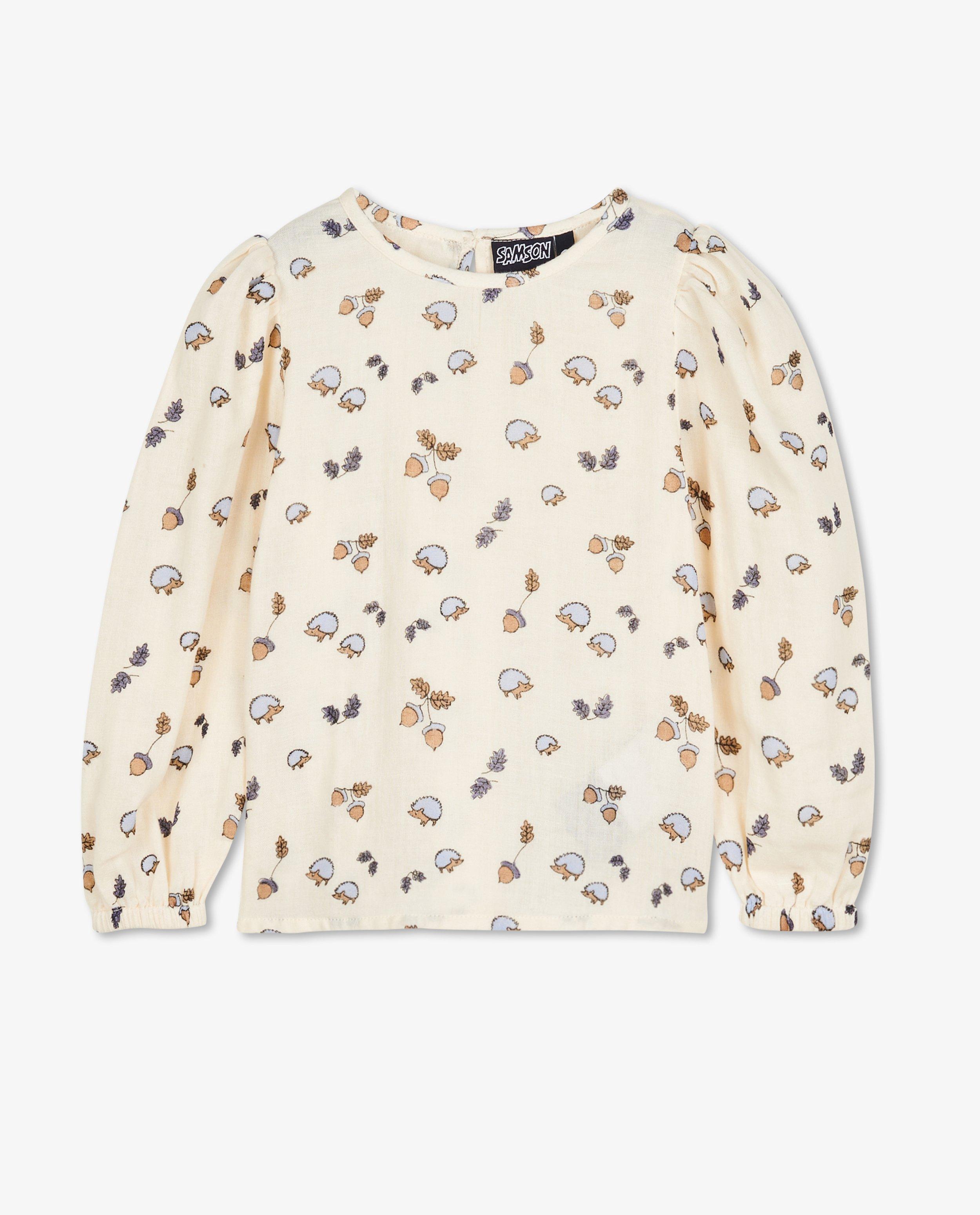 Hemden - Offwhite longsleeve met pofmouwen