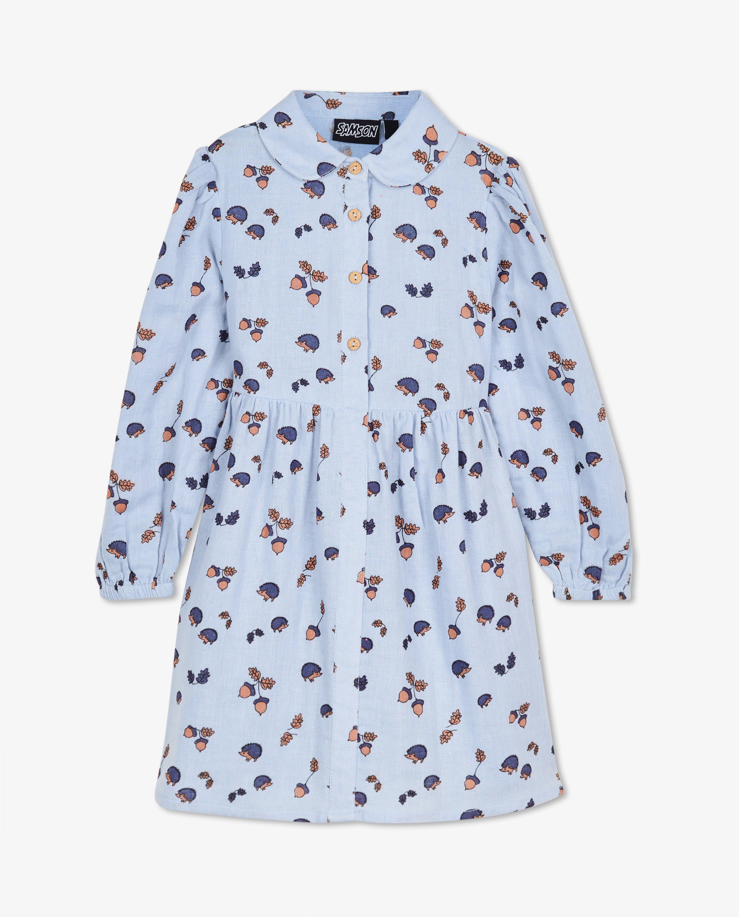 Kleedjes - Lichtblauwe jurk met print