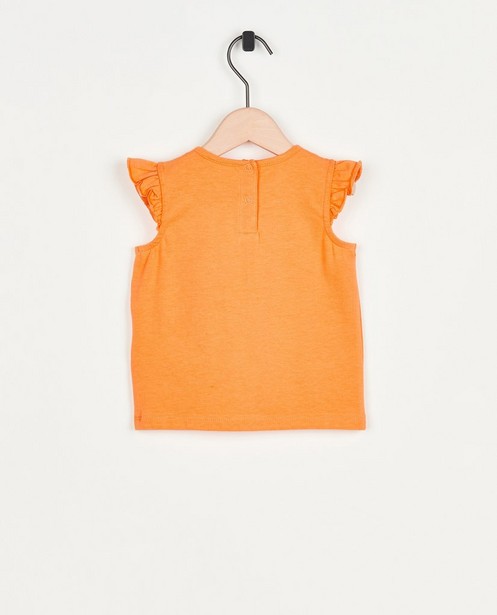 T-shirts - Oranje top met ruches