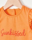 T-shirts - Oranje top met ruches