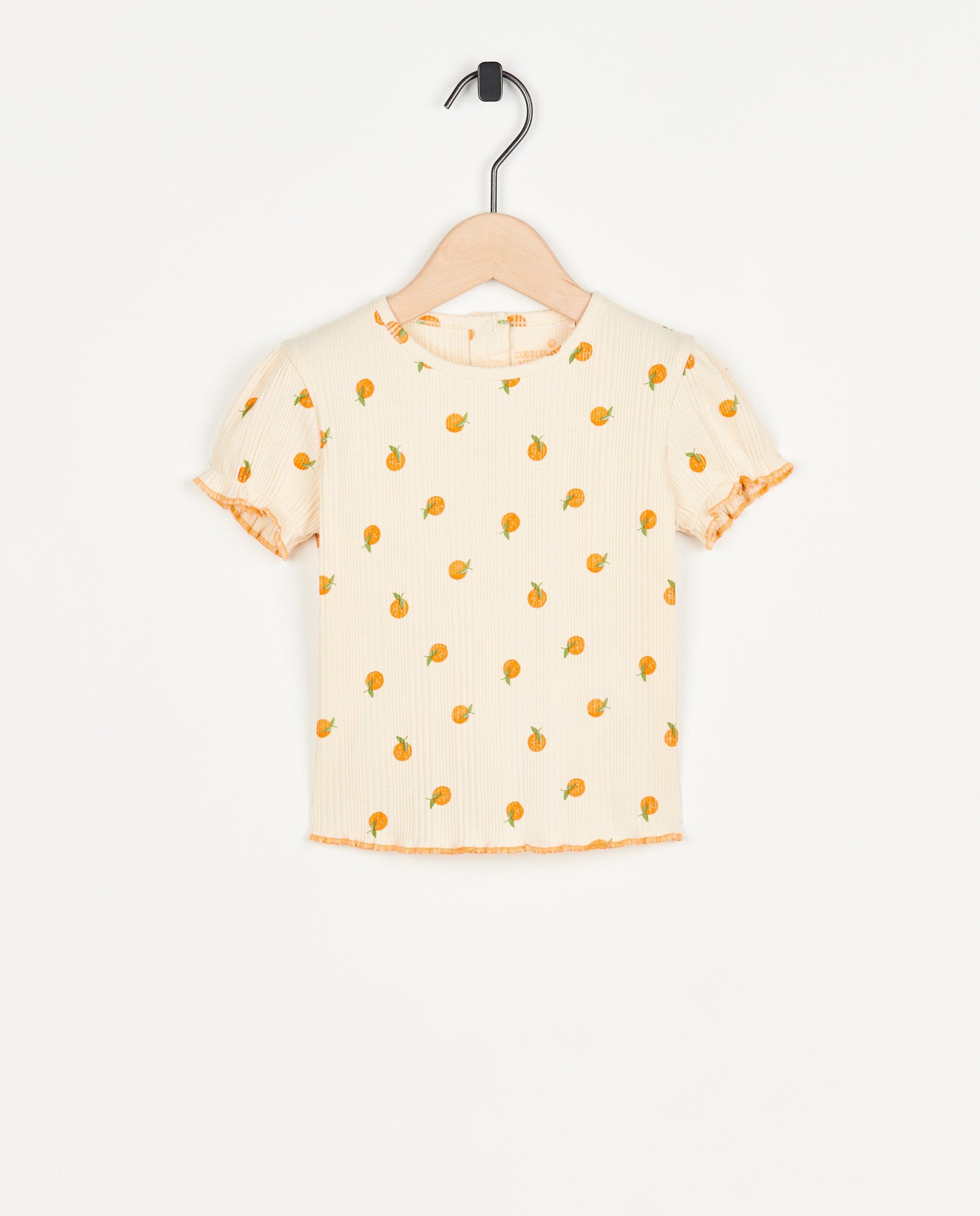 Offwhite T-shirt met rib - null - Cuddles and Smiles